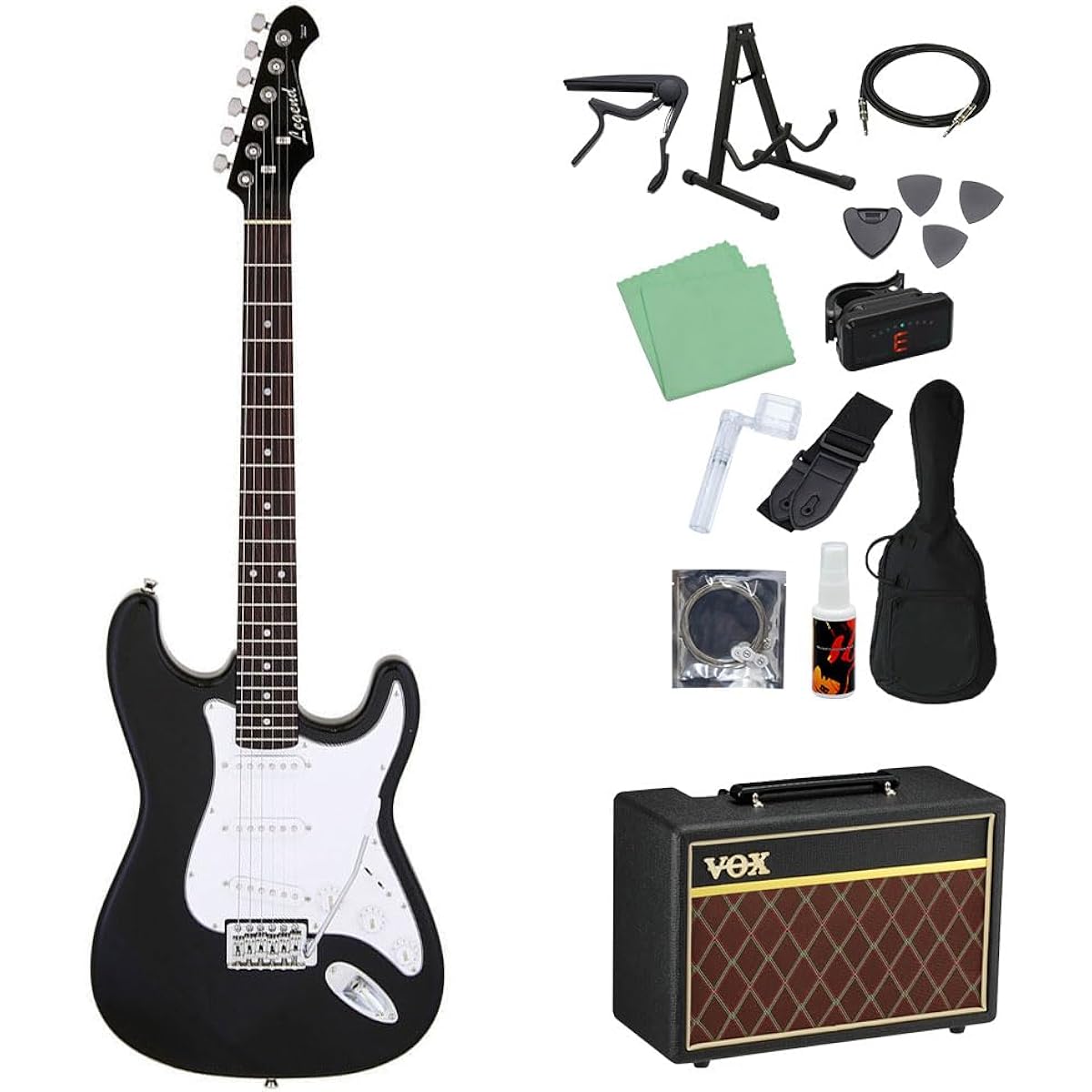 LEGEND LST-Z Electric Guitar Beginner 14-piece Set [With VOX Amplifier] BKBK Stratocaster Type Legend