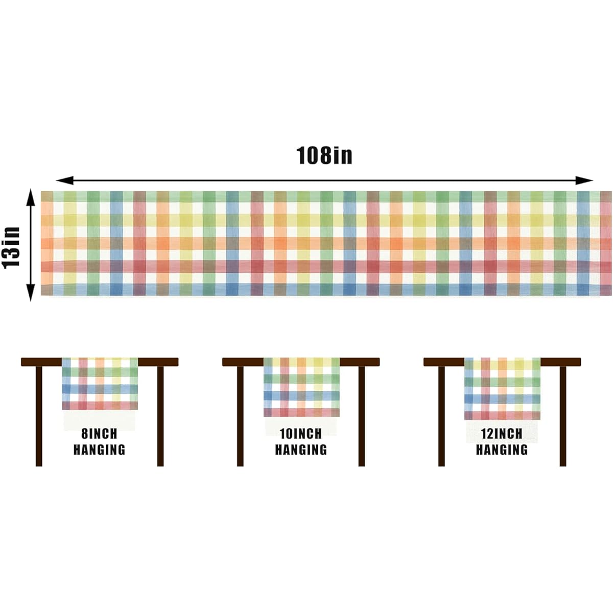 Rvsticty Linen Easter Table Runner Buffalo Check Check Spring Summer Decorations Baby Shower Birthday Decor Supplies for Home Kitchen Dining Table 13x108 Inch