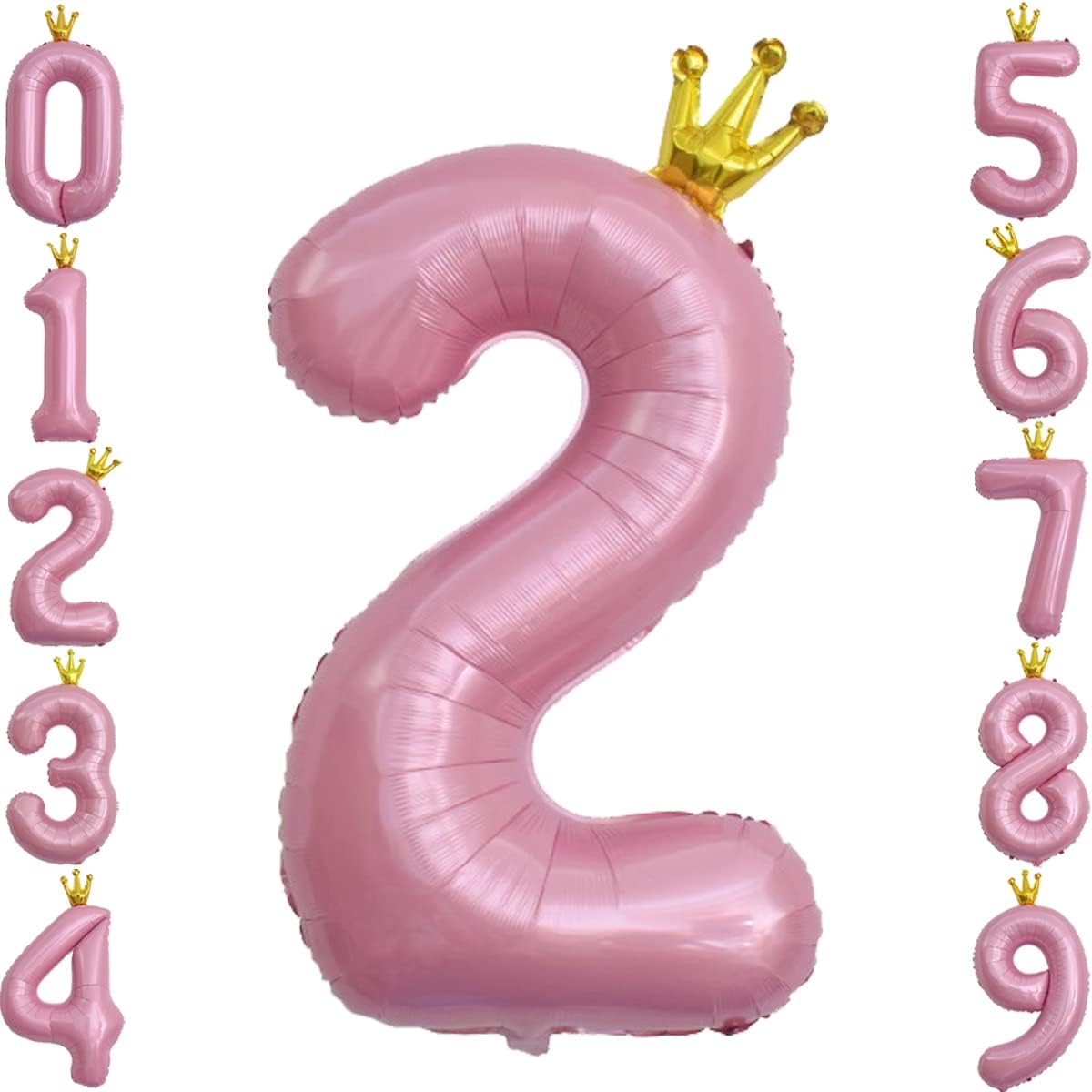 T-Antrix Giant Number 2 Balloon - Large 40 Inch | Number 2 Number Birthday Decorations | 2nd 21st Birthday Party Supplies Pink