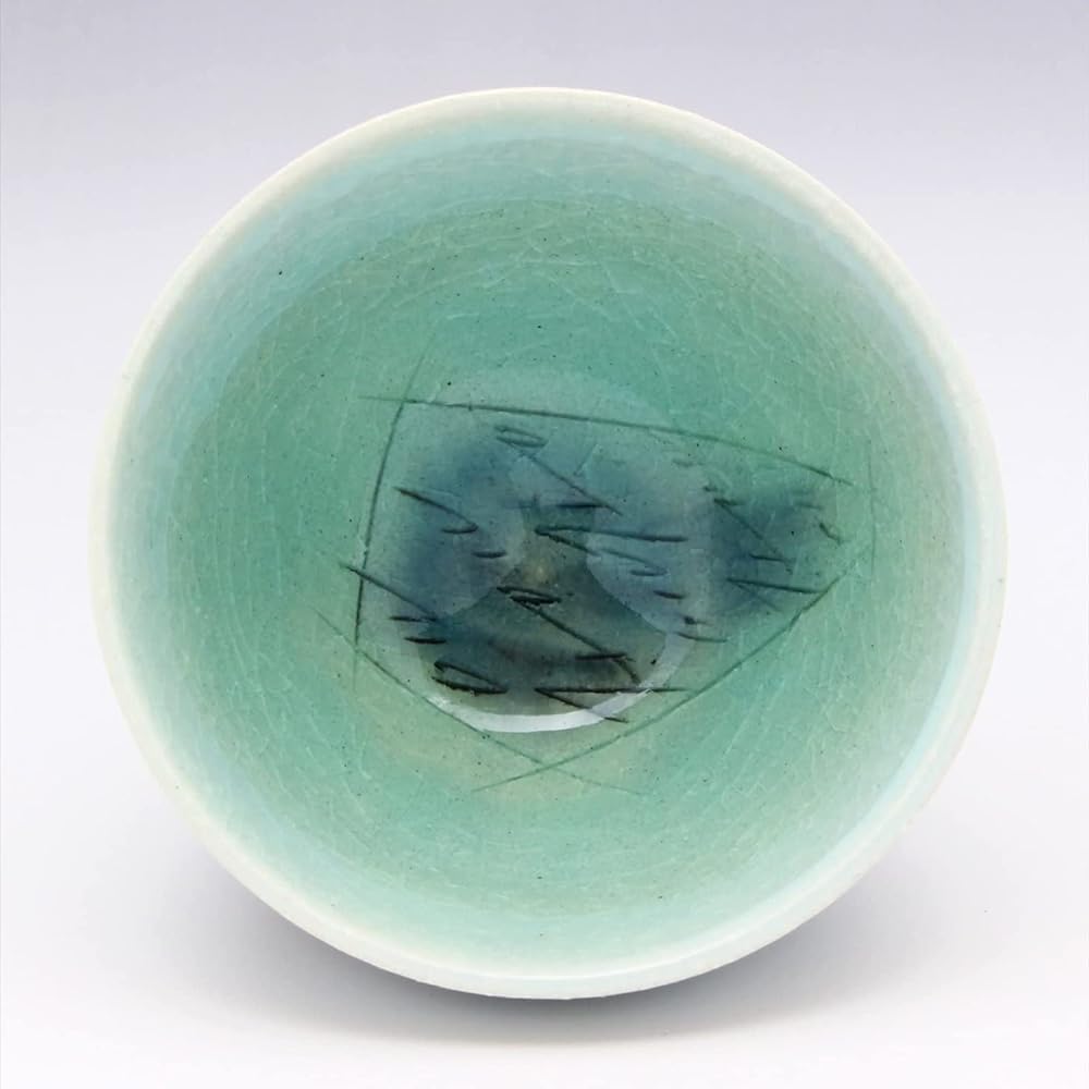 Mino Ware "Hideki Hayashi" Line Engraved Rice Bowl, Tea Bowl, Approximately 12cm Diameter, Tableware Pair Set, Set of 2 (Blue/Peach), Made in Japan, 119-0022p