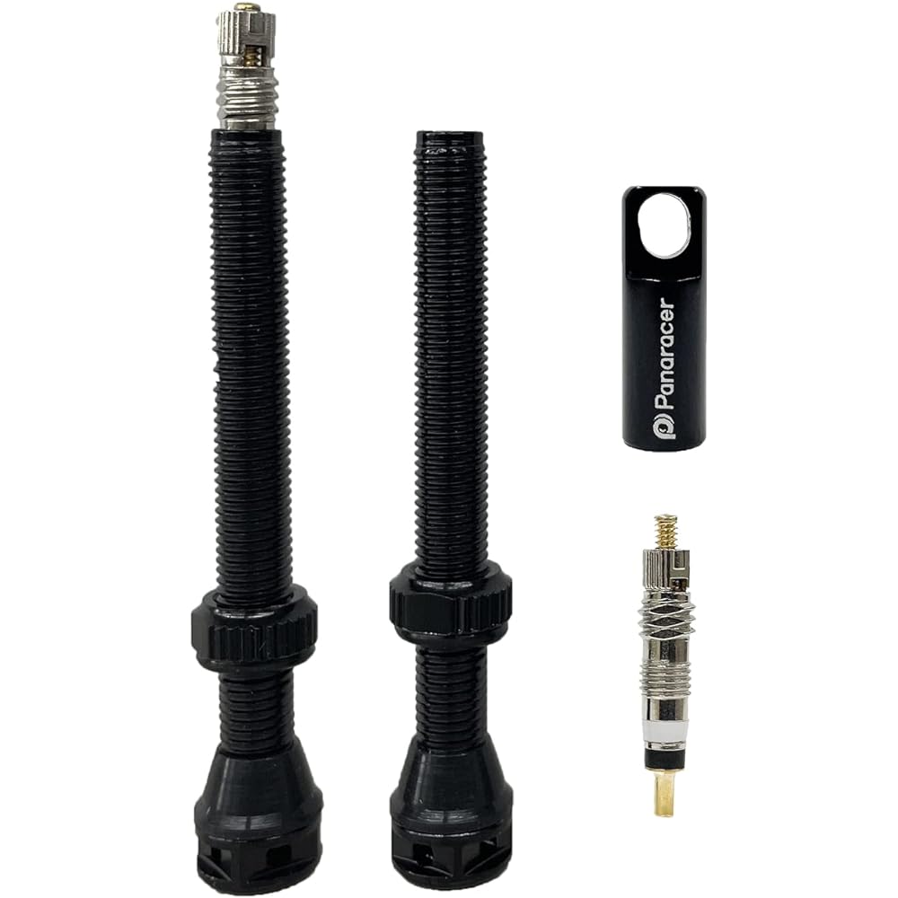 Panaracer Supplies Tubeless Valve Presta 44mm 60mm 80mm For Tubeless Compatible Rims Presta 60mm TLV-60-B Black