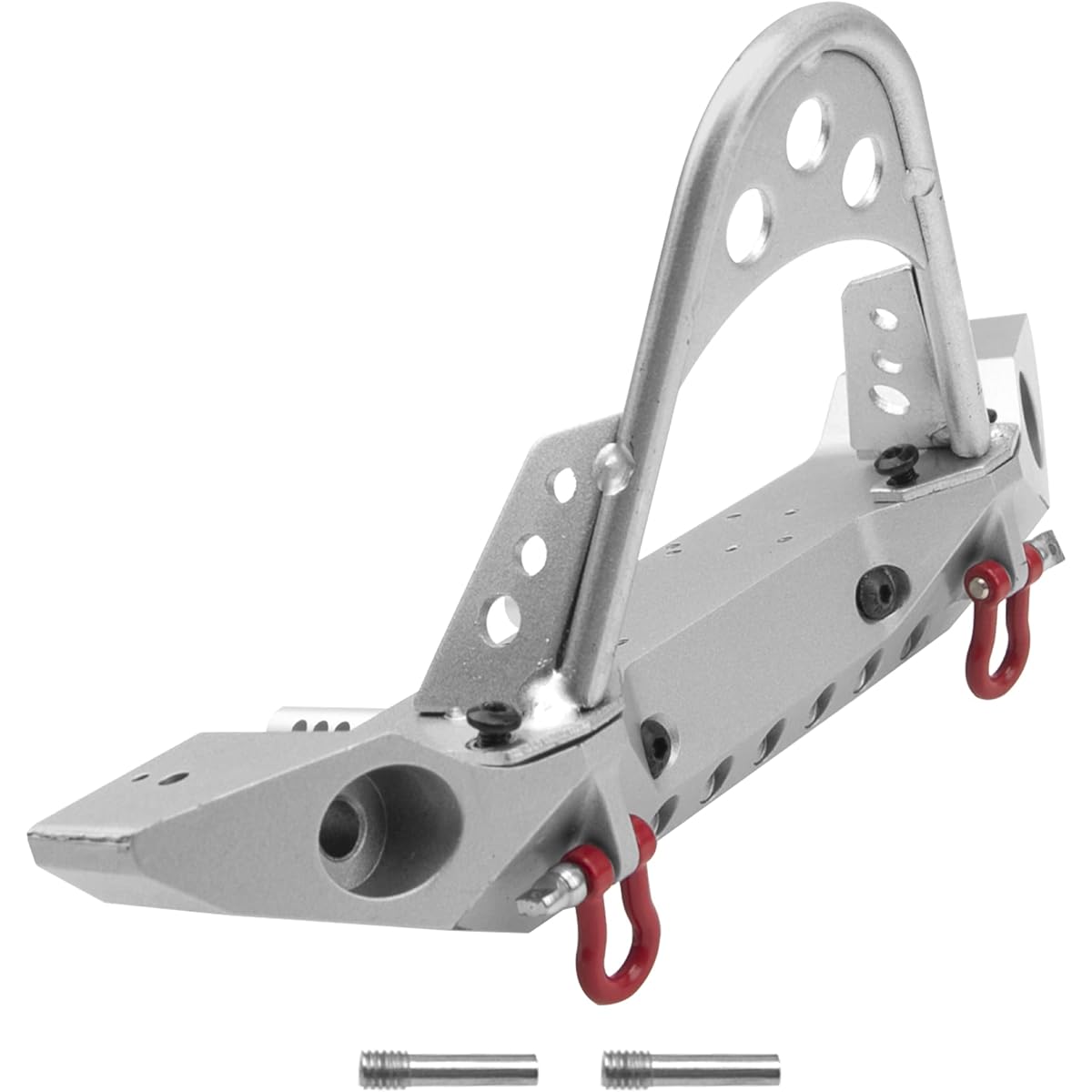 ShareGoo Metal RC Crawler Front Bumper with Tow Hook Compatible with Axial SCX10 Jeep SCX10 II 90046 90047 Traxxas TRX-4 RC4WD D90 Redcat Gen8 1/10 RC Crawler Car (Silver)