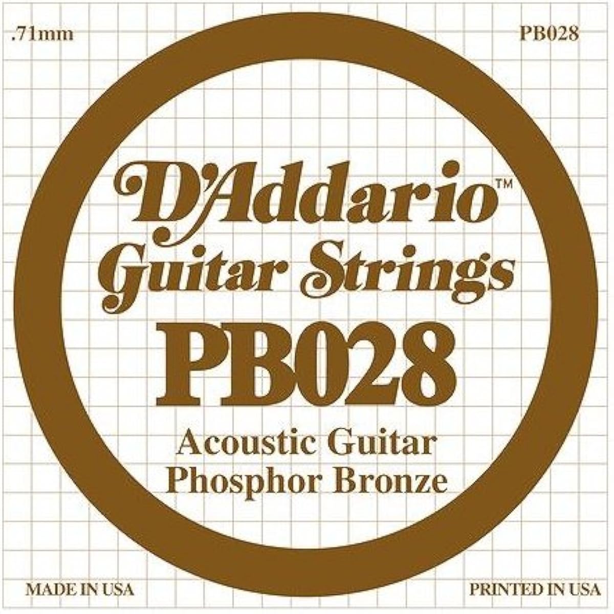 D'Addario Rose Strings for Acoustic Guitar Phosphor Bronze .070 PB070 Set of 5 [Domestic Genuine Product]