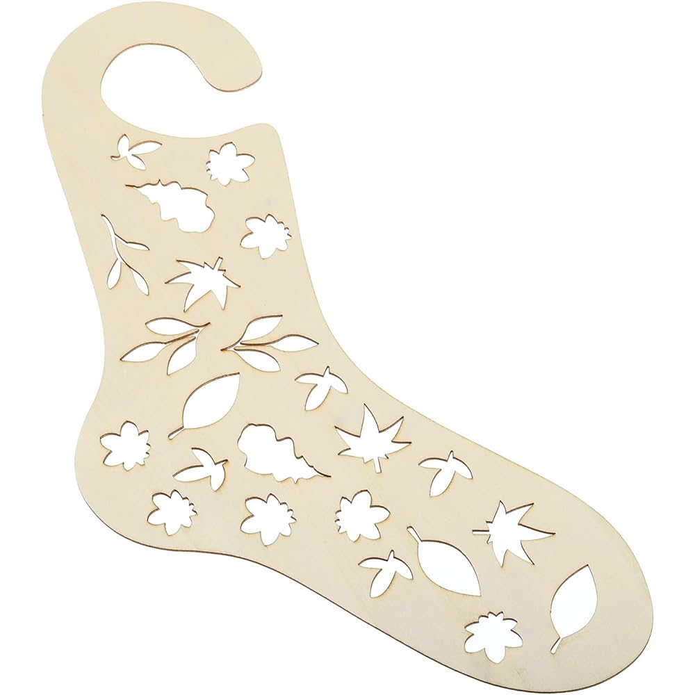 PATIKIL Sock Blocker 1 Pair Sock Blocker Wooden Stretcher Big Small Funny DIY Knit Crochet Socks Leaf