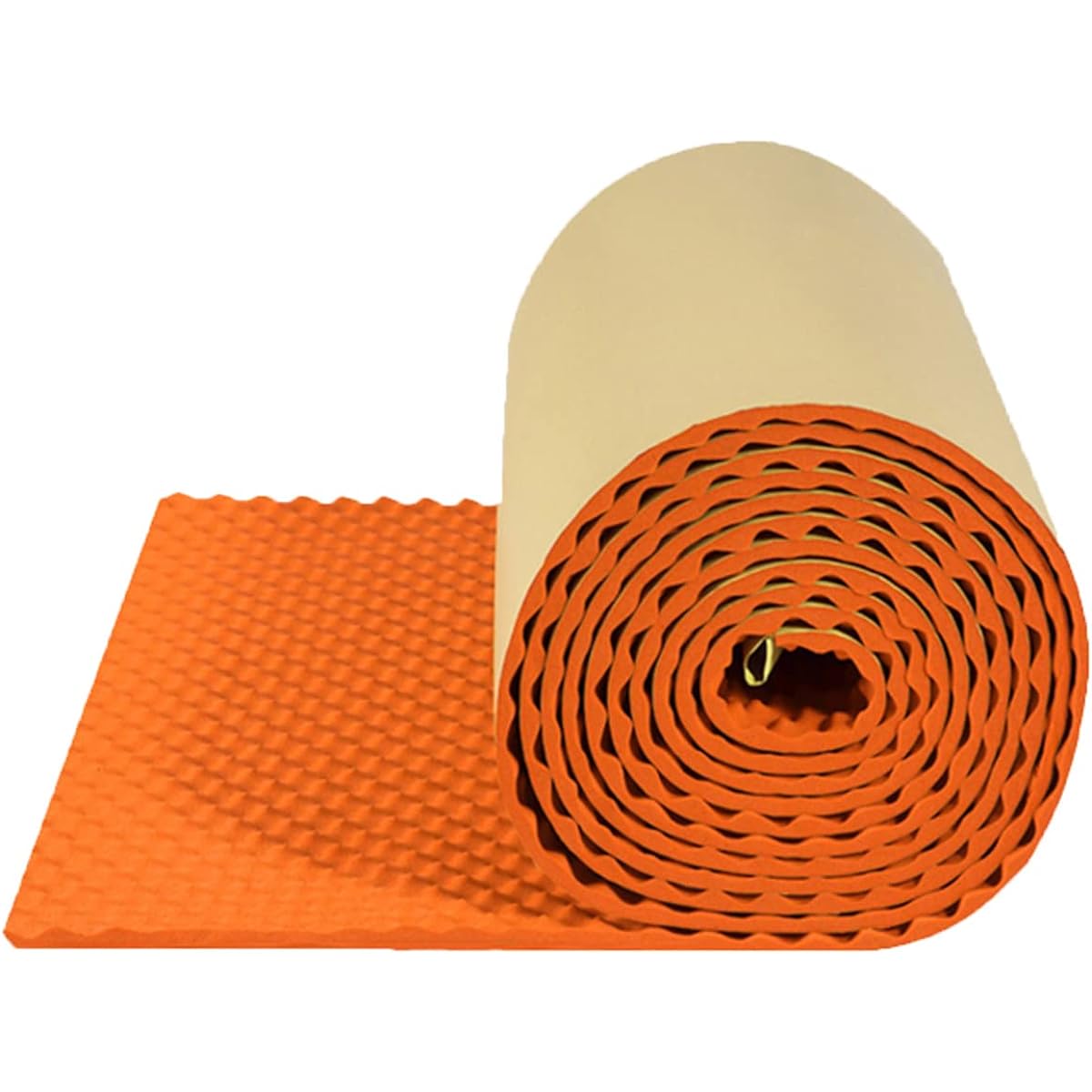 Acoustic Treatment Tiles, 3cm Thick Sound Deadening Mat, High Density Acoustic Foam Panel Soundproof Pad Wedge, Self-Adhesive 1*5M, 5 Colors (Orange 3CM) (Orange 3CM)