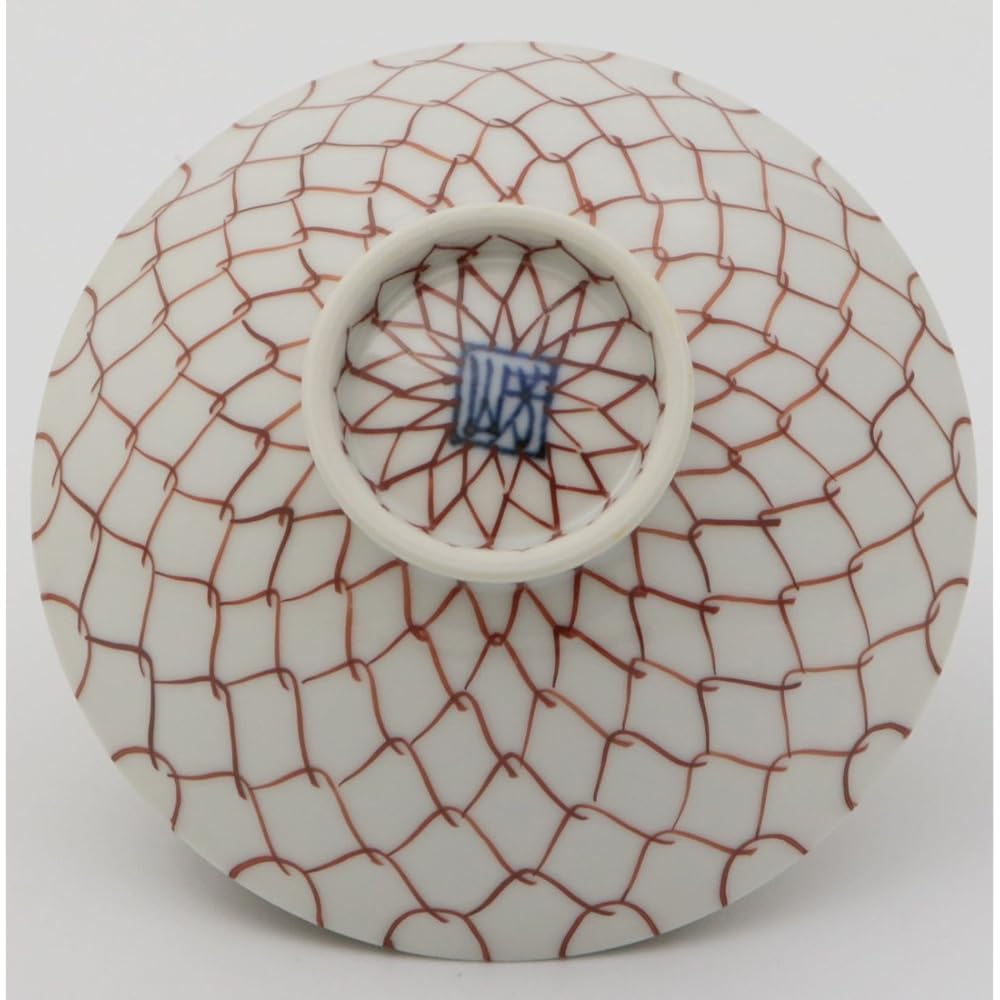 Kyoto ware Kiyomizu ware Hozan kiln Hime tea bowl Red mesh B9-2