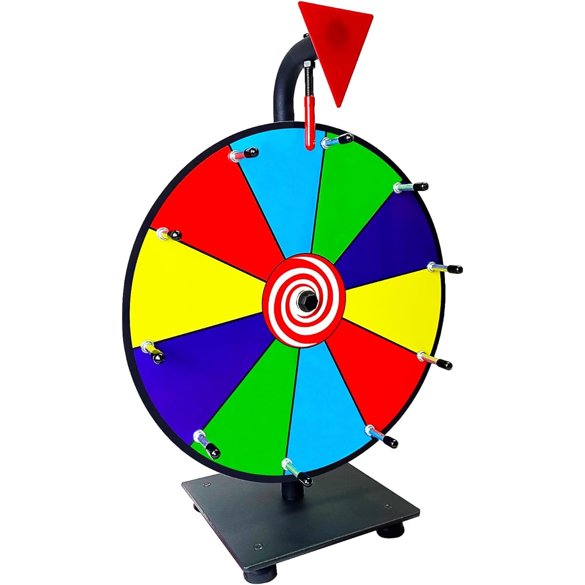 Bejudud 12" Spinning Prize Wheel Heavy Duty Base 10 Slot Color Roulette Wheel for Tabletop Spin Carnival Trade Show