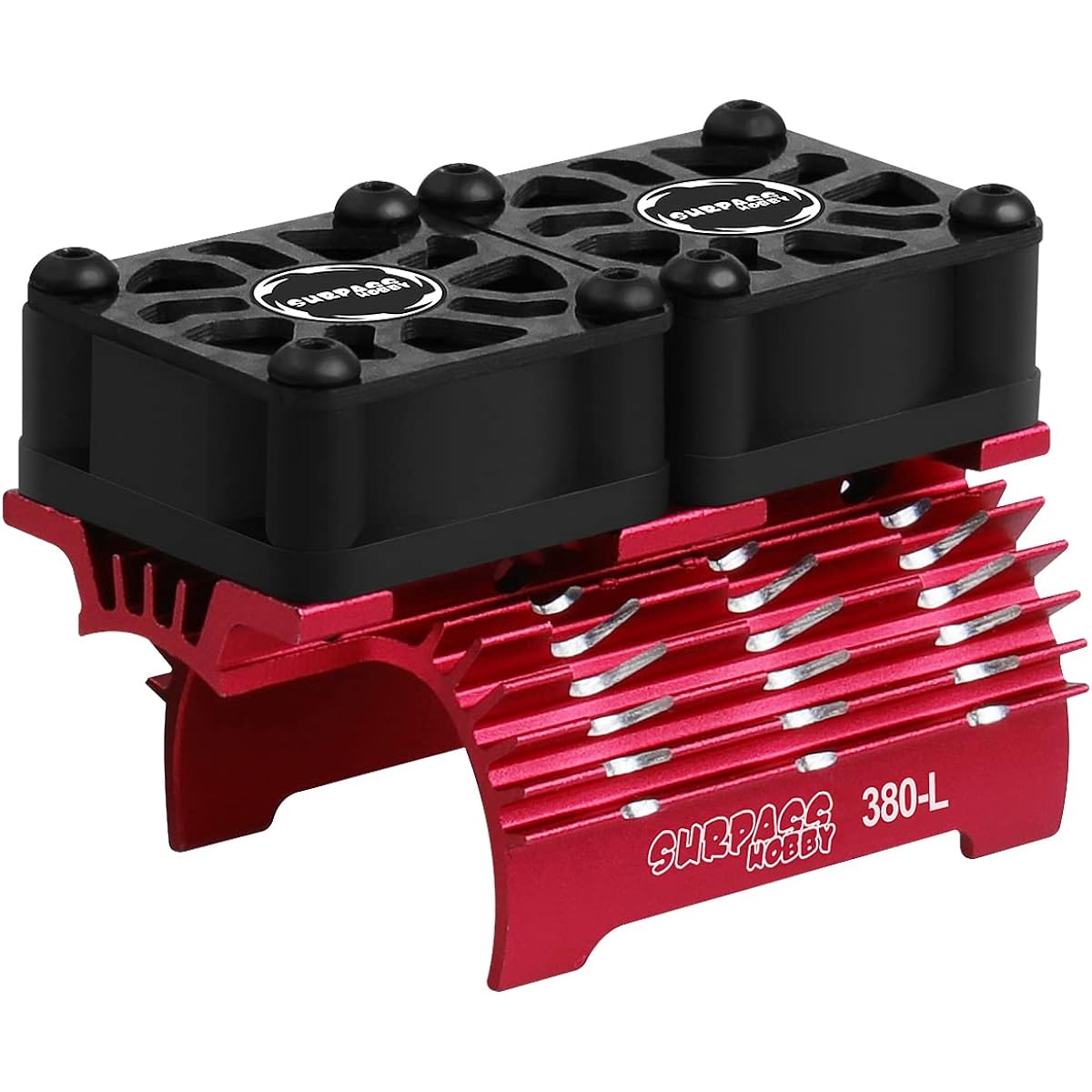 RC Car Motor Cooling Fan 25mm Twin Motor Fan with Metal Heatsink 380/390 Brushless Motor Replacement Part for 1/10 RC Truck Diameter 28-29mm Brushless Motor
