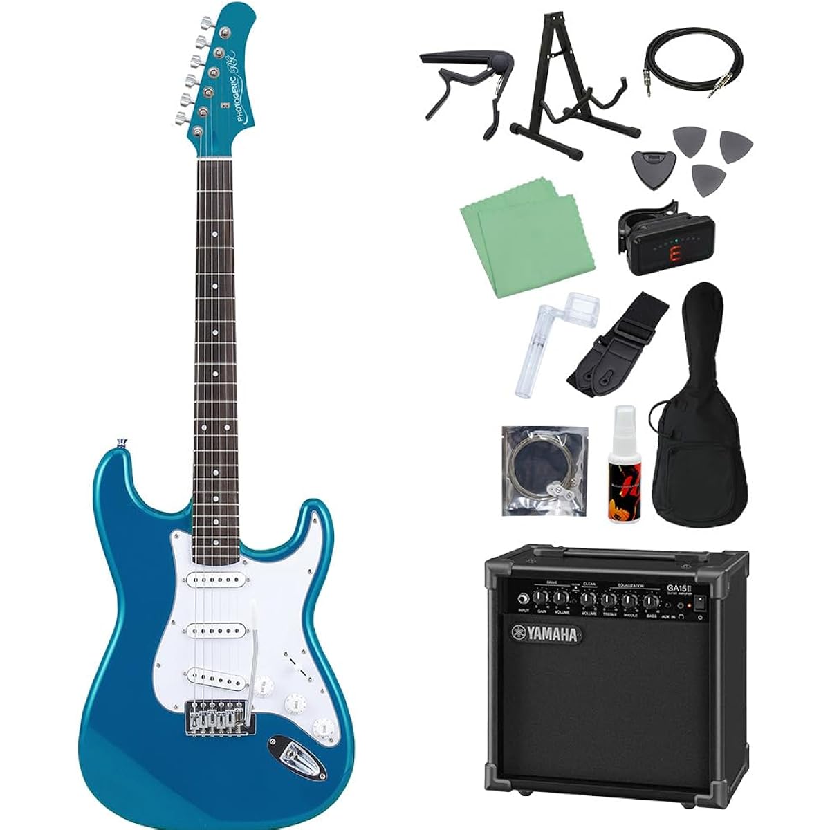 Photogenic ST-180 MBL Electric Guitar Beginner 14-piece Set [Includes GA15II] Stratocaster Type Photogenic
