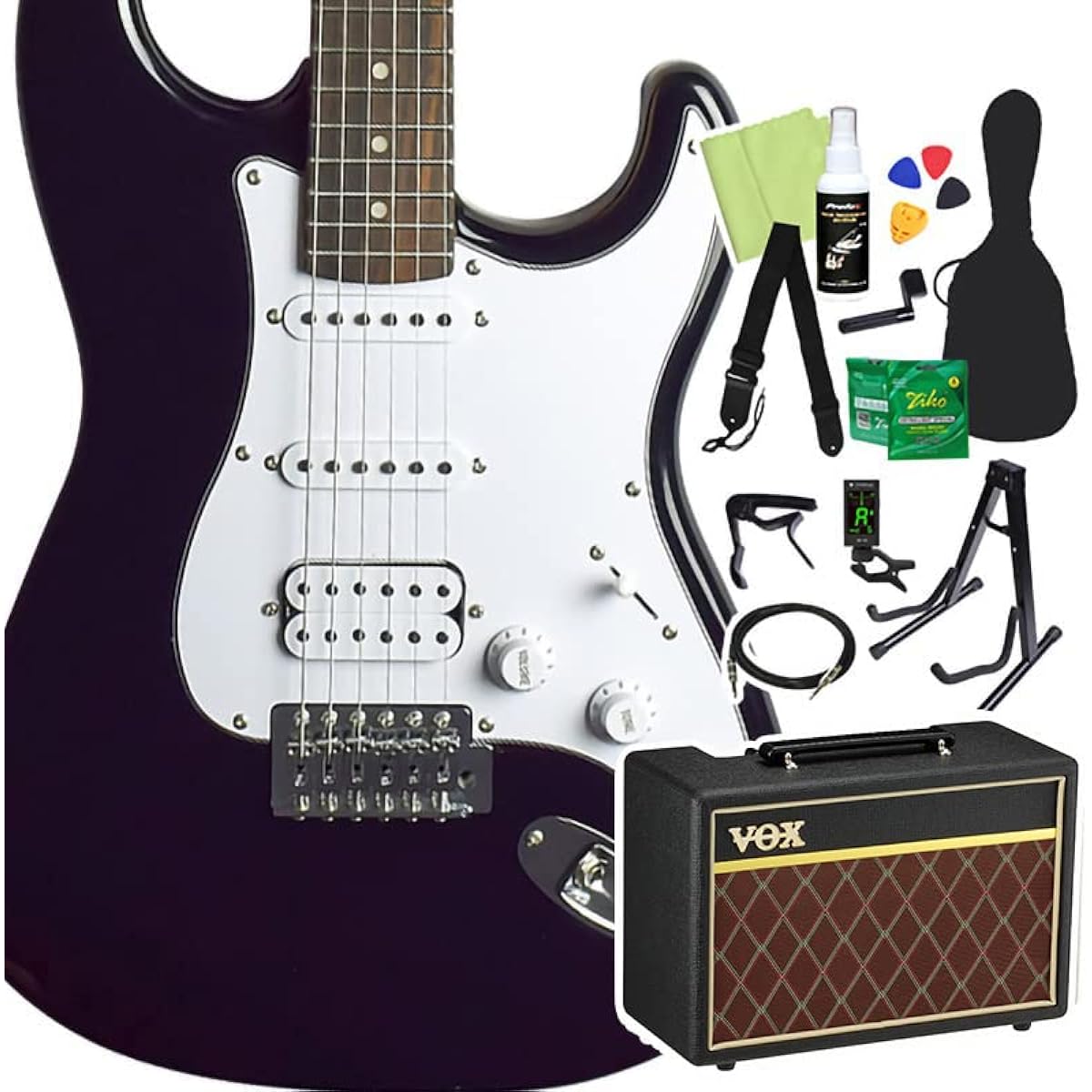 FERNANDES LE-1Z/L BLK SSH Electric Guitar Beginner 14-piece Set [With VOX Amplifier] Fernandes