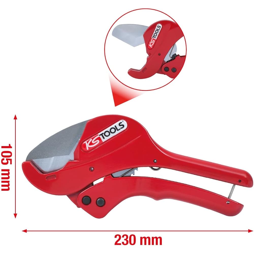 KS TOOLS Automatic plastic pipe cutter 0-42mm L=230mm Automatic plastic pipe cutter 0-42mmL=230mm 222.0005