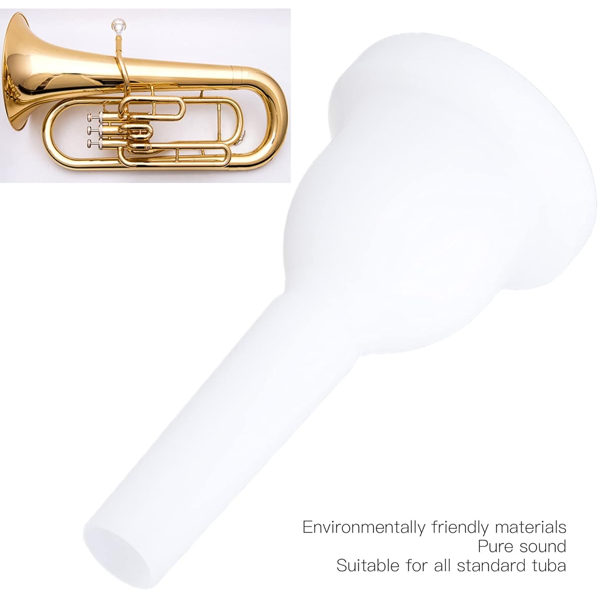 Eujgoov Tuba Mouthpiece ABS Plastic Mechanical Standard Polished Tuba Mouthpiece MTst-20