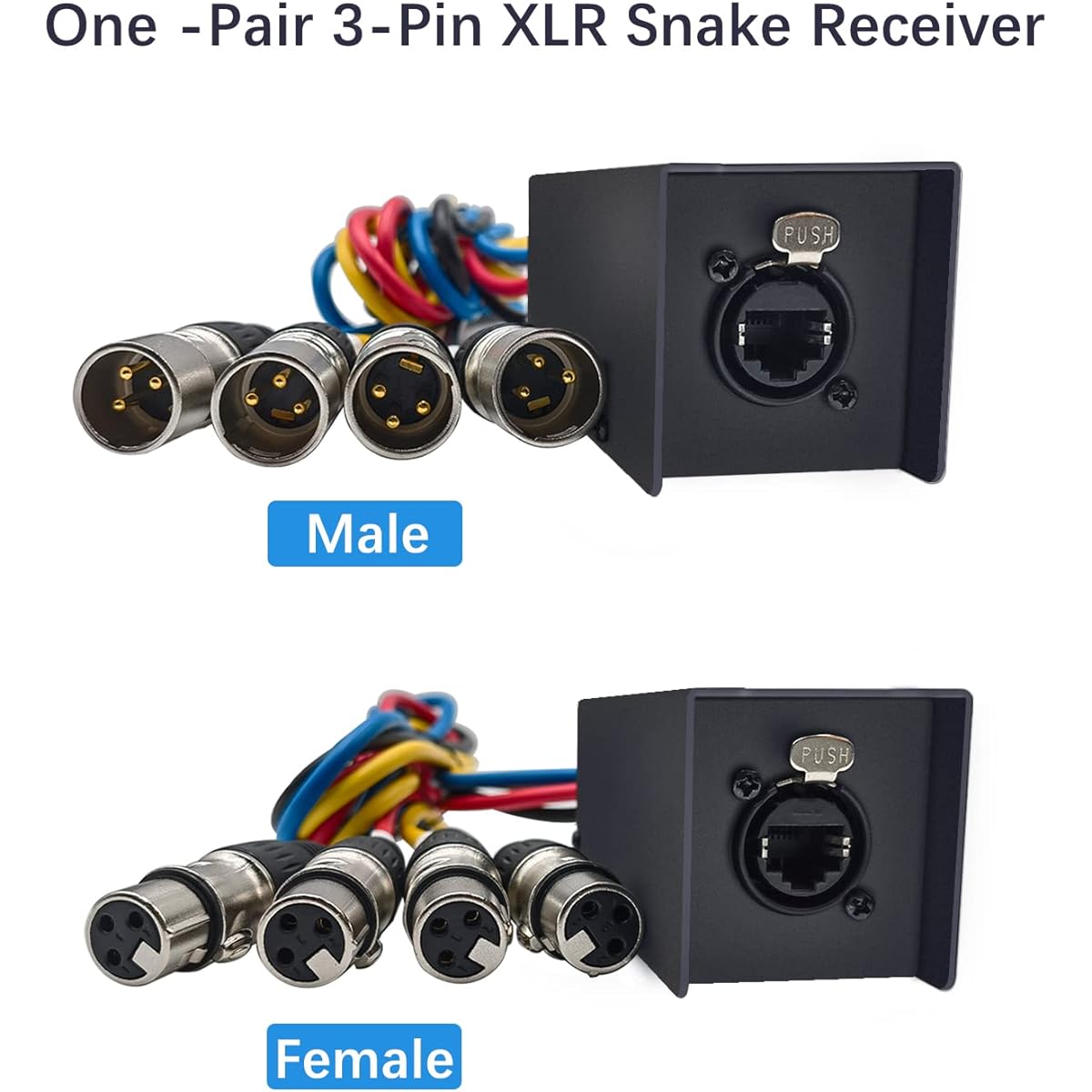 LVY 4 Channel DMX Over Network Cable Extender 3 Pin XLR Male and Female to Aethercon Cable DMX Channel RJ45 Cat5/Cat6 Ethernet Cable Extension Compact Snake Receiver XLR AES (Pair)