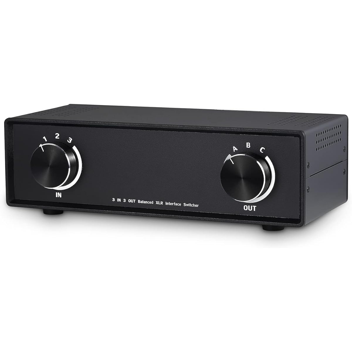 Passive 3-IN-3-OUT XLR Balanced Stereo Audio Switcher Box Selector Converter