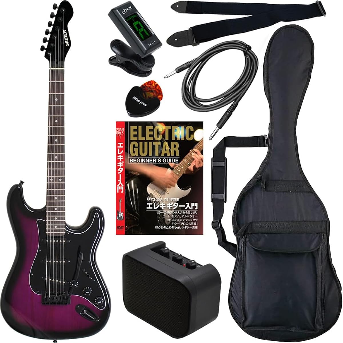 SELDER Electric Guitar Stratocaster Type Sakura Musical Instruments Original ST-16/BPP Beginner Introductory Limited Set