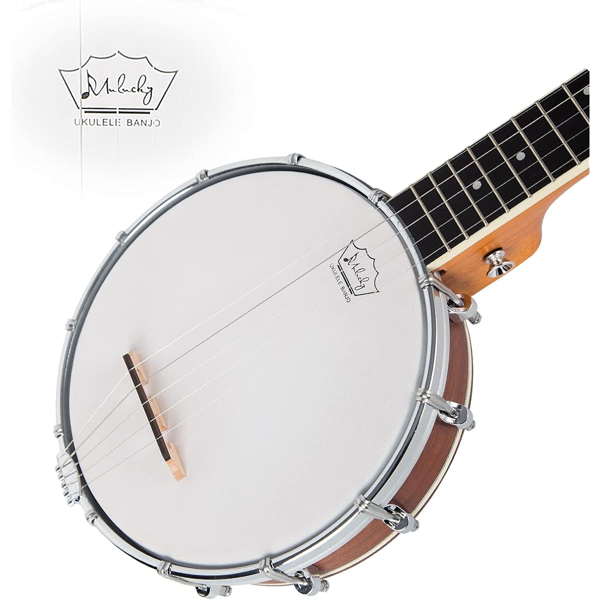 Mulucky 5 String Banjo Mini - 28" Travel Banjo Sapele Body Closed Solid Back Beginner Kit with Gig Bag Pick String Strap - B806