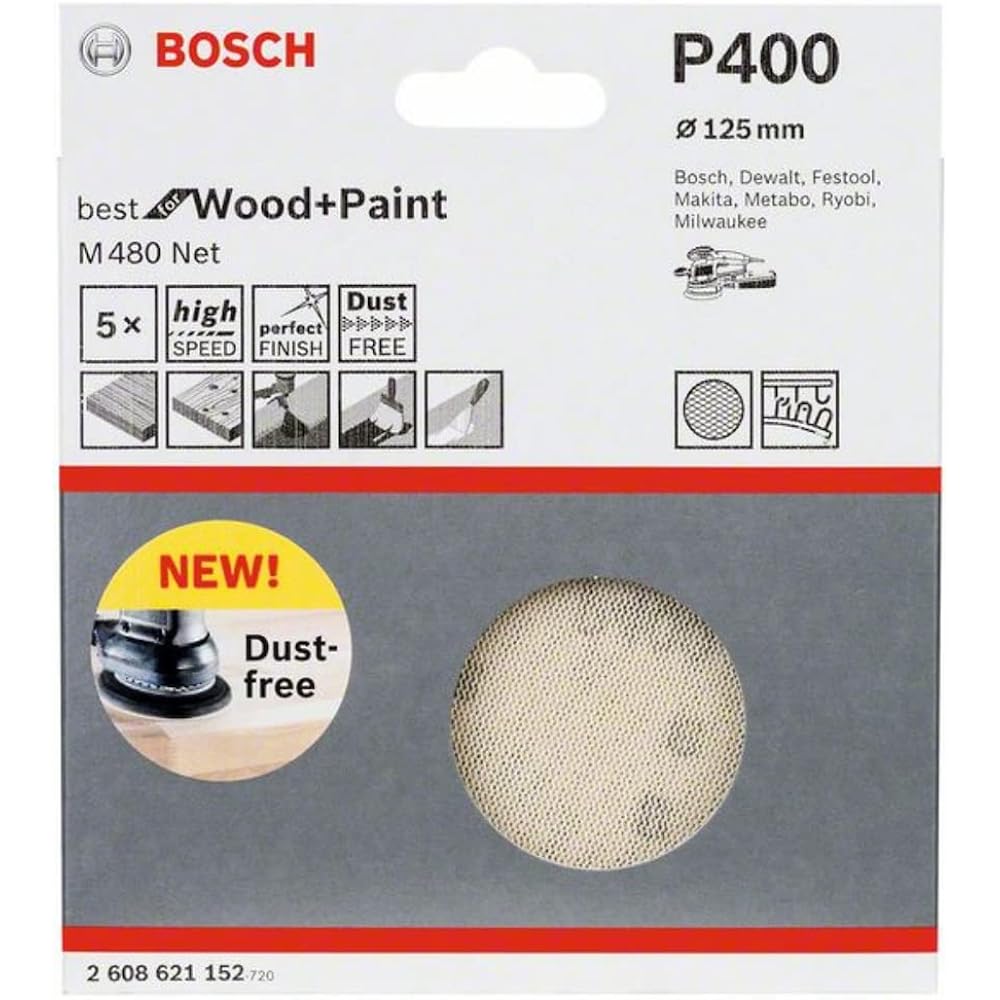 BOSCH Net Sanding Disc 150mmφ #120 (50 pieces) 2608621173