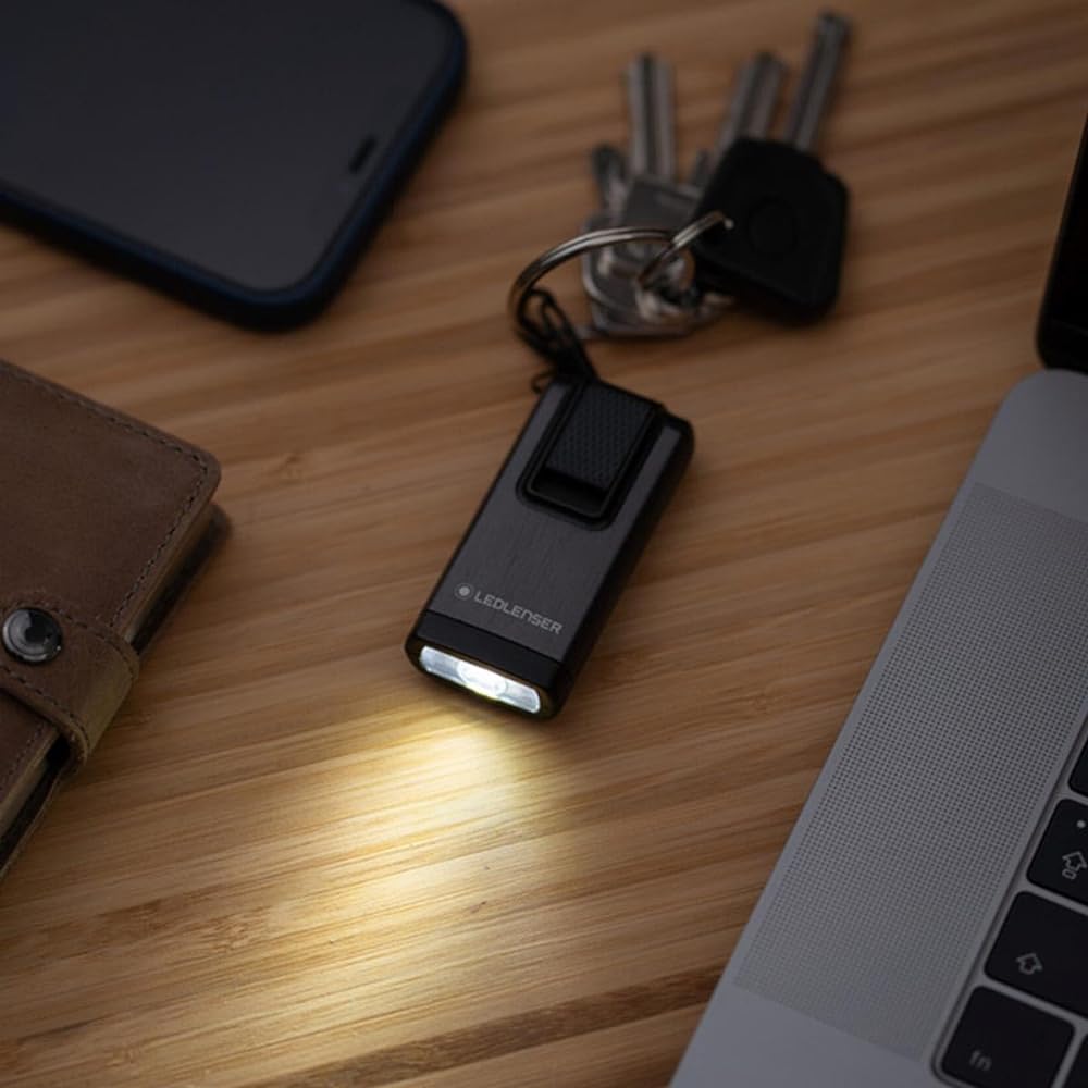 Ledlenser LED Key Light K Series Rechargeable Brightness 120lm/400lm Integrated USB Charging Plug Gray/Gold [Genuine Japanese Product]