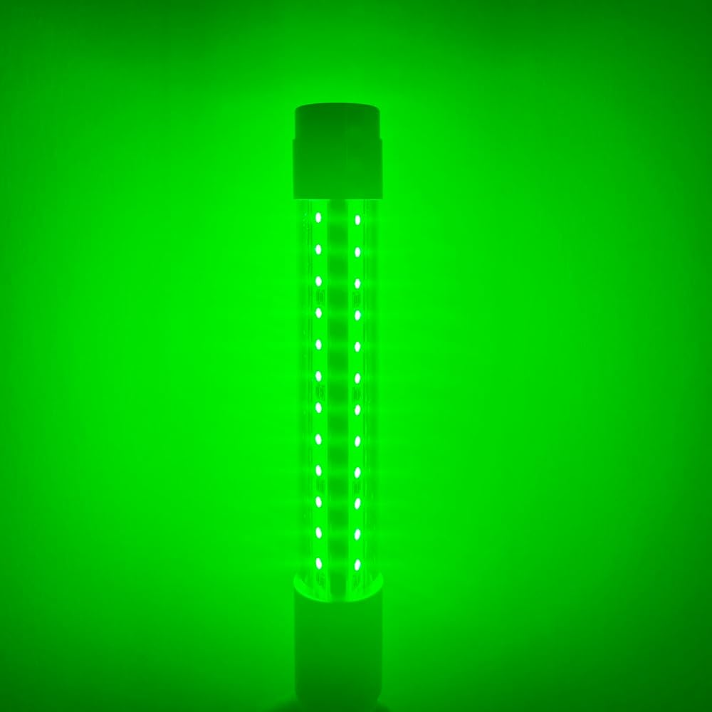 LED Fishing Light, Underwater Fishing Light, Night Fishing, Sea Fishing, Night Fire, Night Fishing, High Brightness LED Light, 20W, 1800 Lumens, Green, 12V, IP68 Waterproof, Effective Light for Squid, Glass Eel, Hairtail, Horse Mackerel, Night Mule, Squi