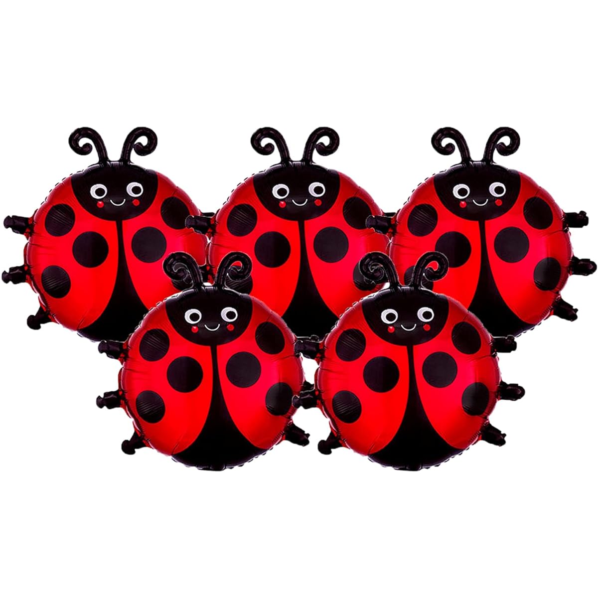 Adorable Ladybug 18" Foil Party Balloons Set of 5