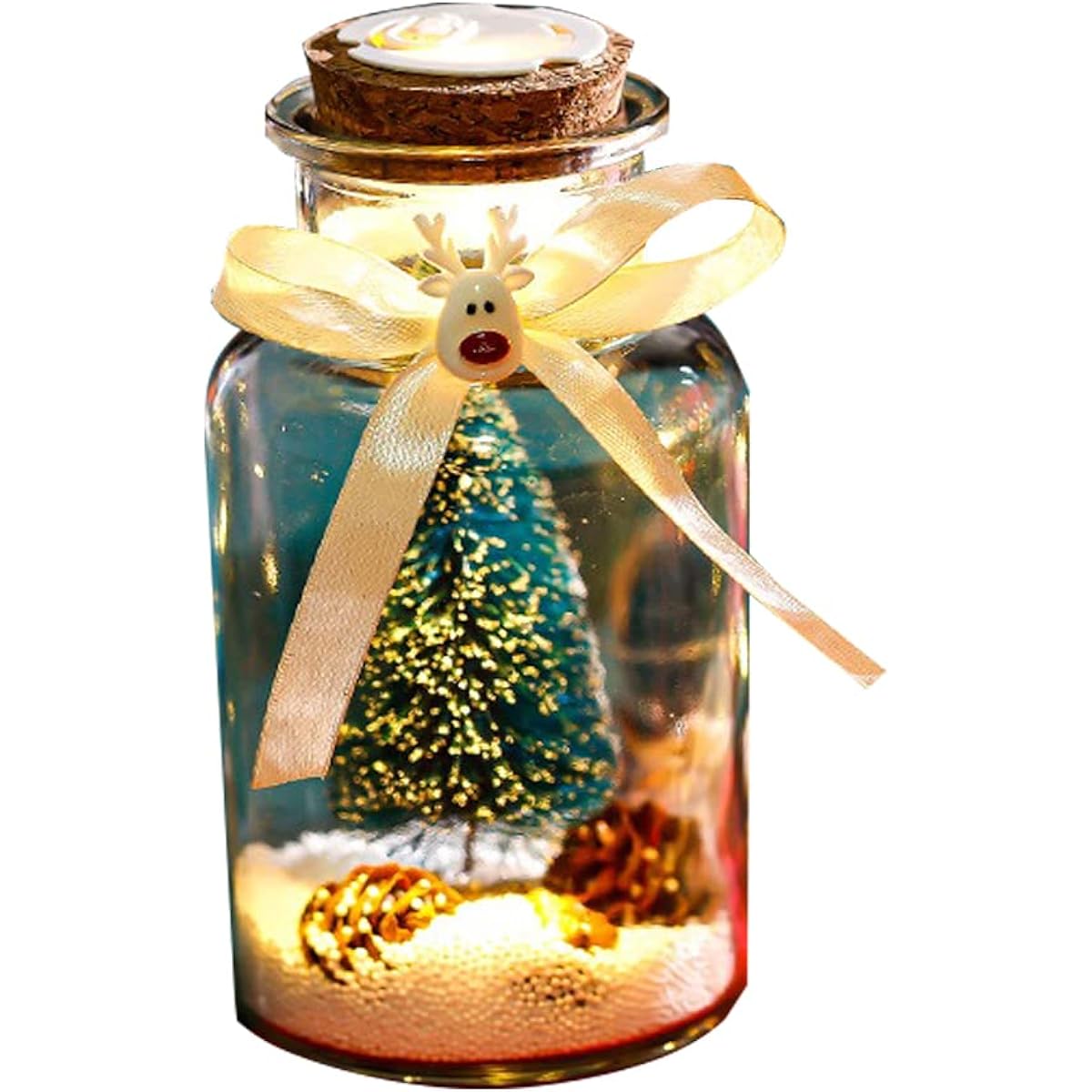 SXSZZXL Christmas Bottle Lights with Cork Switch Home Decor Tabletop Christmas Decorations LED Battery Operated Mini Micro Landscape Indoor Tree Pine Cone for Christmas Holidays