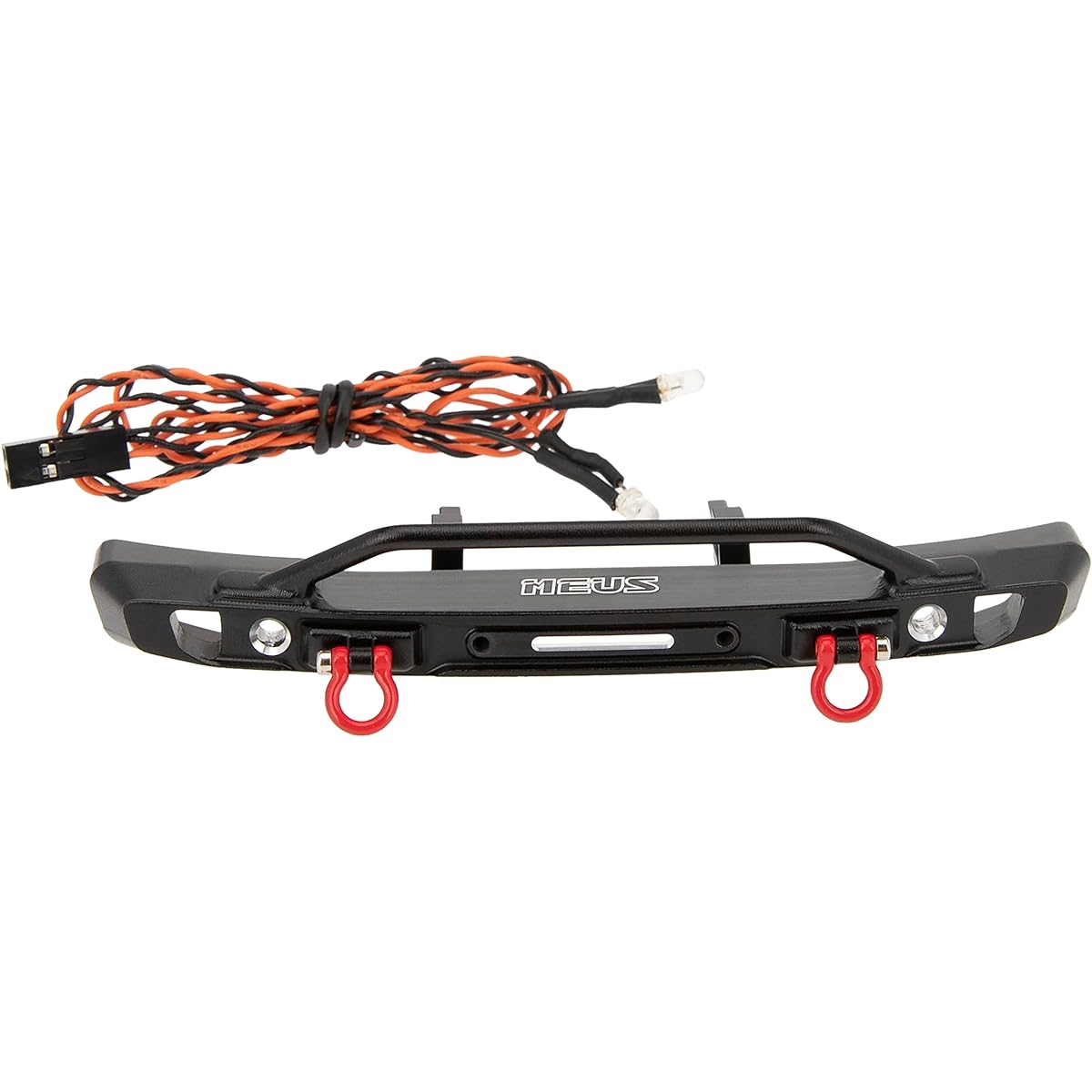 MEUS RACING Aluminum Front/Rear Bumper with LED Light for TRX4M 1/18 RC Crawler Car Upgrade (Front Bumper for Bronco)