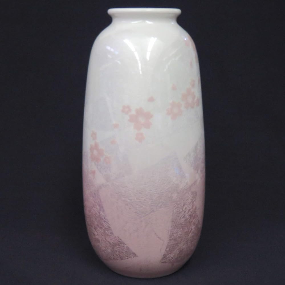 Kutani Ware No. 8 Vase Ginsai Sakura
