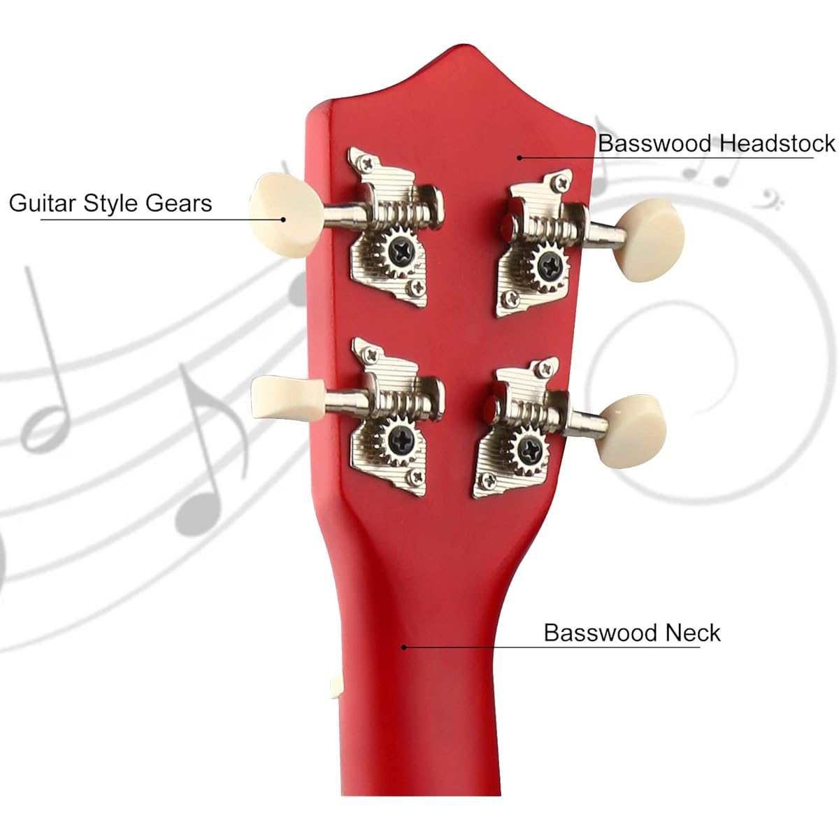 LXS Soprano Ukulele Kids Beginner Ukulele - 21 Inch Small Guitar Ukulele with Gig Bag, 1 Standby String, 2 Picks (Wood Color)