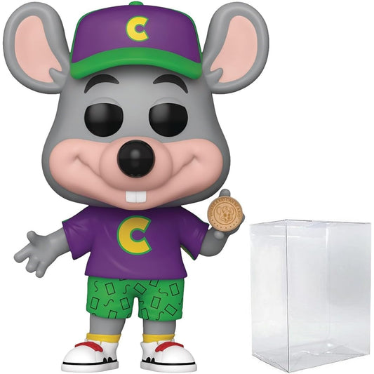 POP Ad Icons: Chuck E. Cheese's - Retro Chuck E. Cheese Funko Vinyl Figure (with Compatible Box Protector Case), Multicolor, 3.75"