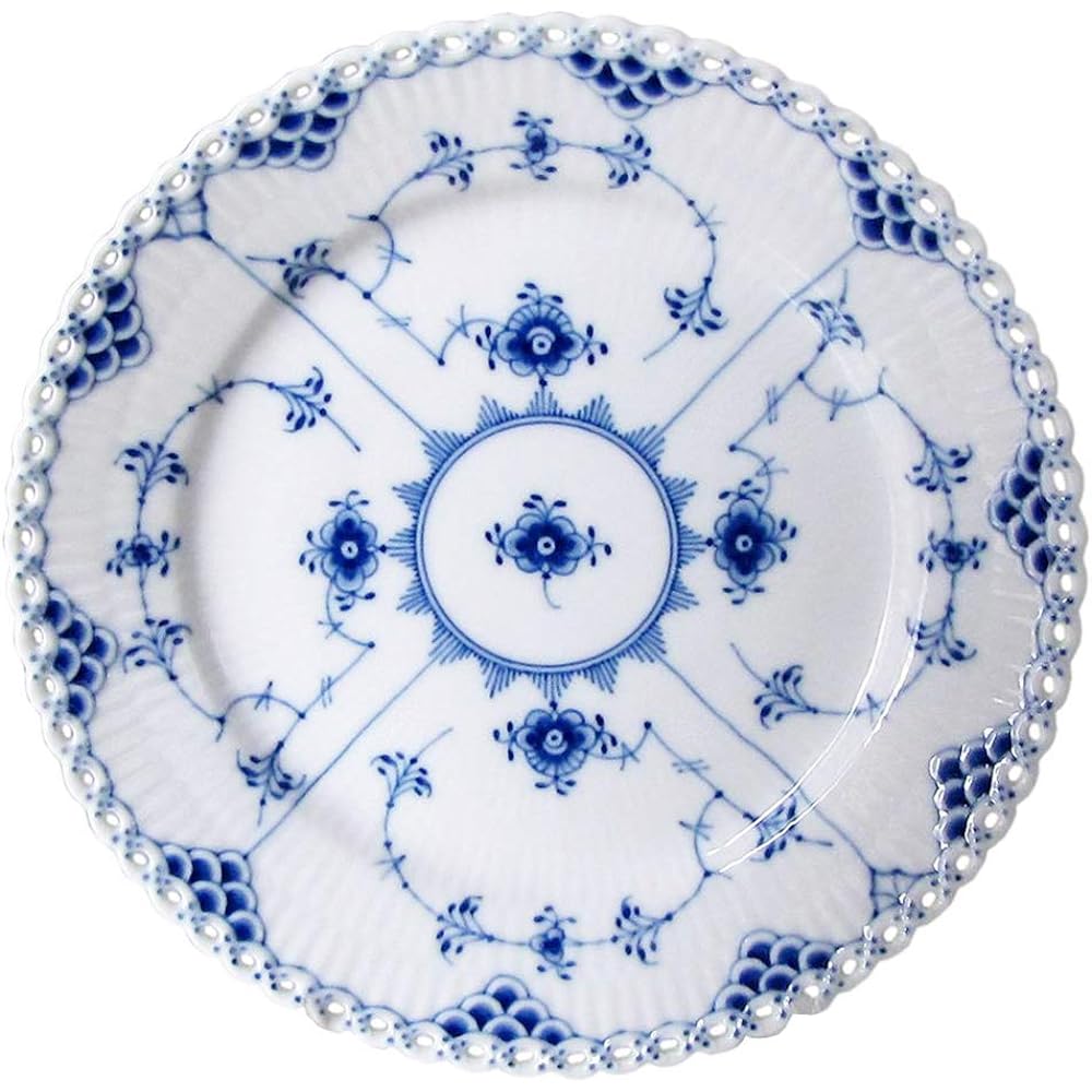 [Regular Imported Product] Royal Copenhagen Blue Fluted Full Lace Plate Dish 19cm Wedding Gift Present 1017238