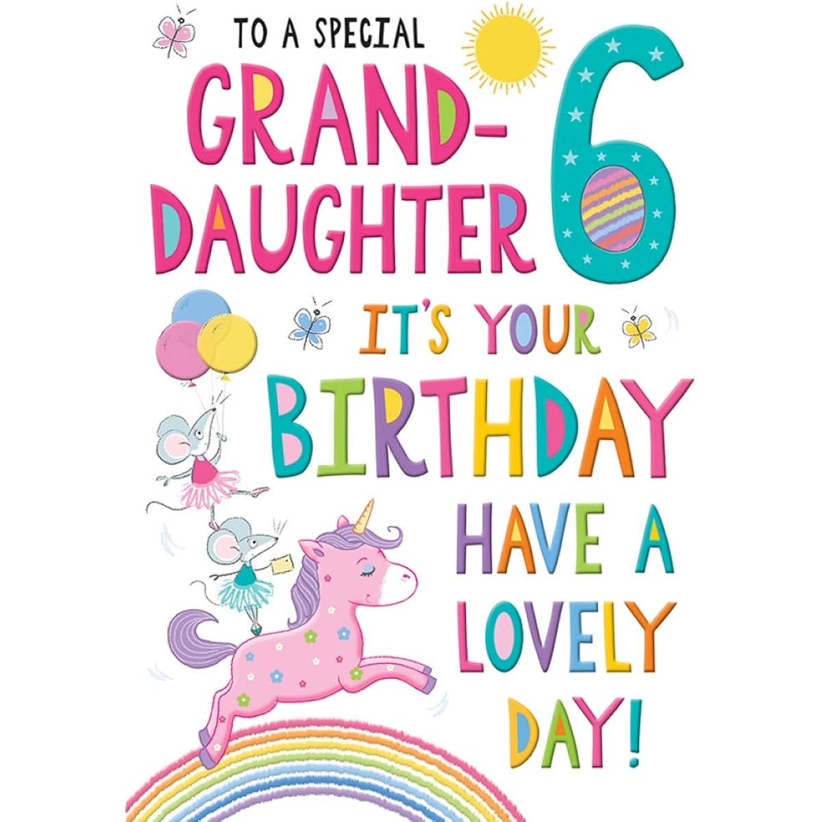 Regal Publishing Boy Birthday Card for 6 Year Old Granddaughter, 9 x 6 Inch
