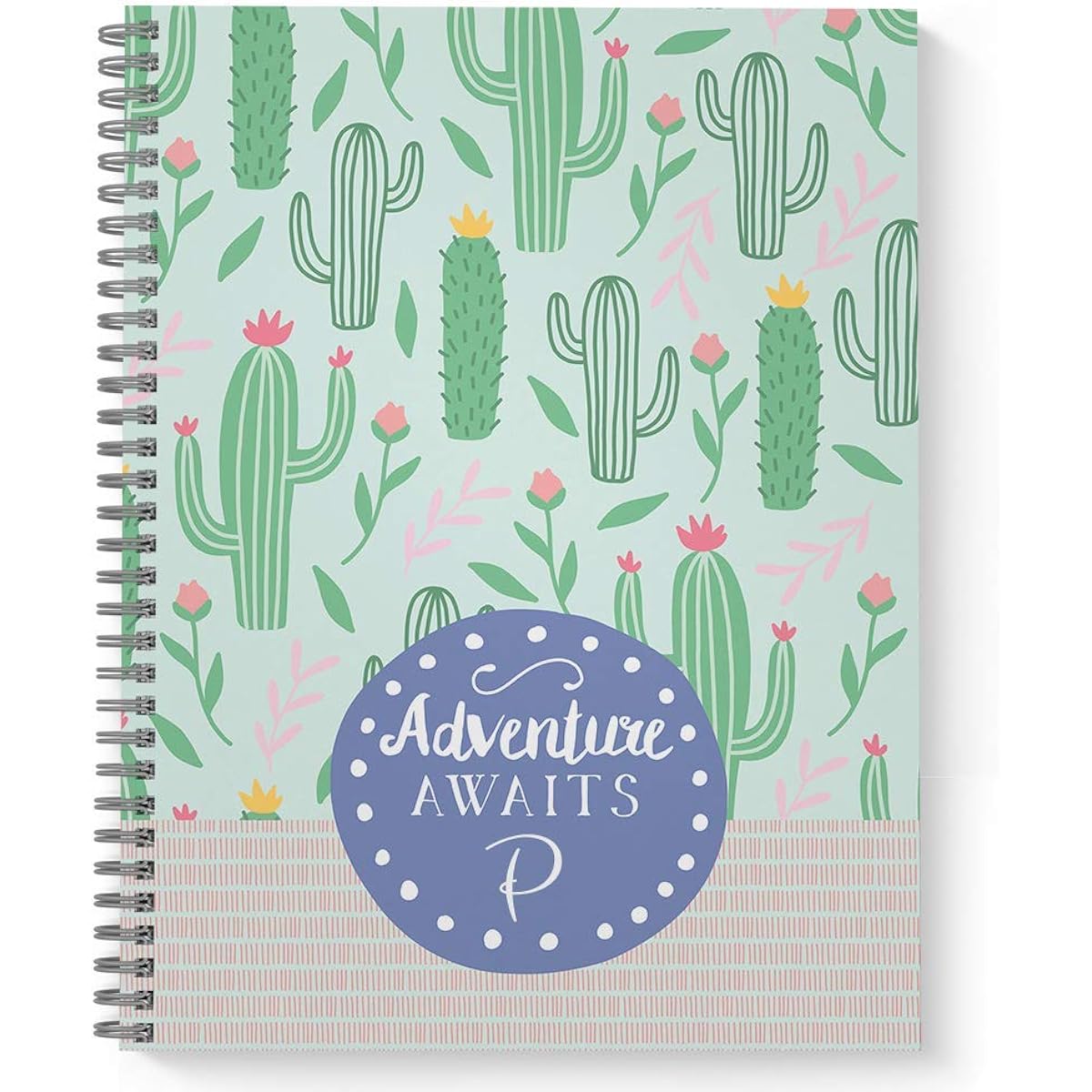 Personalized Bullet Journal/Dot Grid, Notebook, Laminated Soft Cover, 120 Quality Pages Lay Flat Wire-O Spiral. Multiple Sizes, 8.5" x 11" 5.5" x 8.5." Made in the USA, Adventure Awaits L