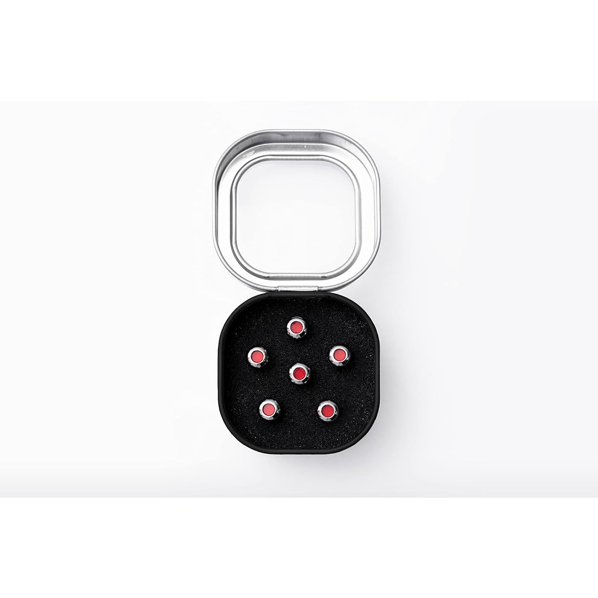 MARTIN 18APP0007 Chrome/Red Dot LIQUIDMETAL LUXE BY MARTIN Bridge Pins