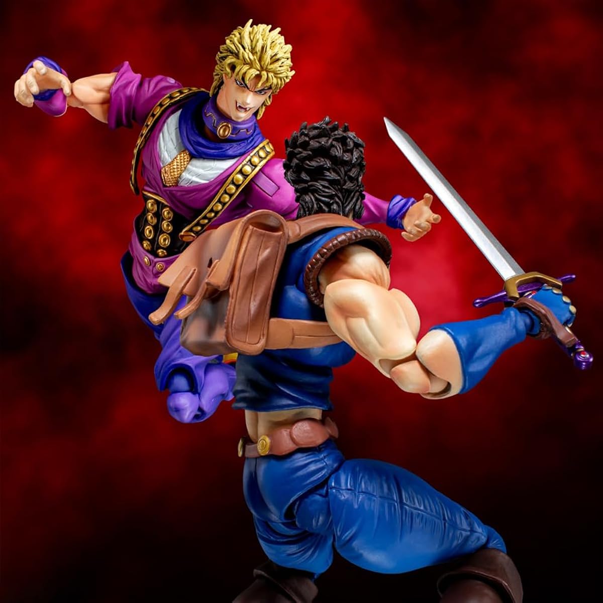 QAHEART Dio Brando Figure Kujo Jotaro/Joseph Joestar Anime Figure Statue Super Movable Action Figure Ornament, 6.69inch(17cm), Dio Brando&Joseph Joestar