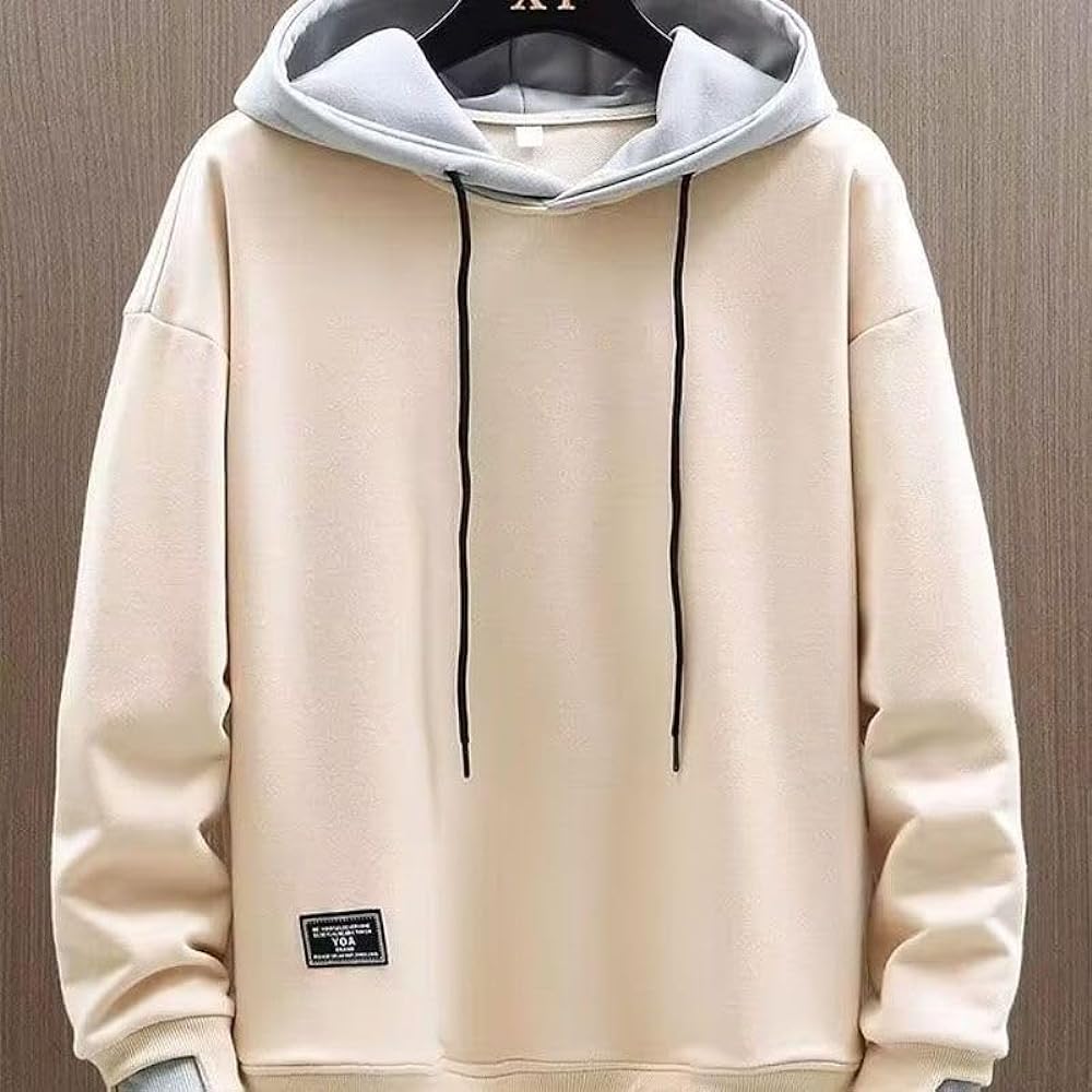 [KOTRBOY] Men's Parka, Long Sleeve, Autumn Clothes, Pullover, Hooded T-Shirt, Autumn, Winter, Plain, Simple, Stylish, Overcoat, Popular, Sweat Top, Loose, Cut and Sew, Big Silhouette, Casual, Loungewear, Stylish, Plain, Spring, Autumn, Winter, Street Sty