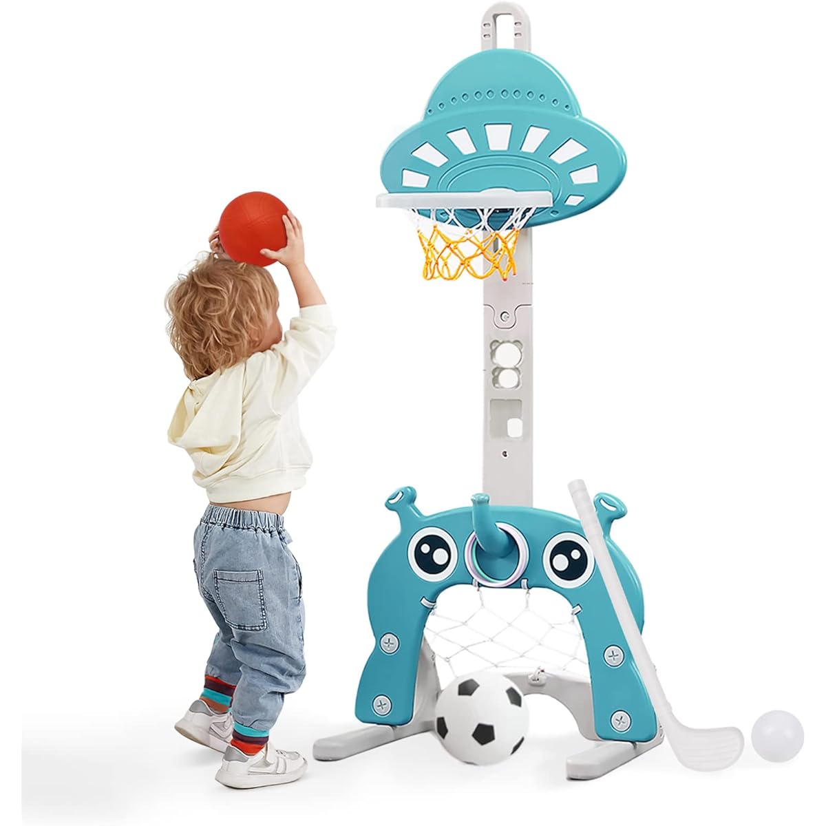 Basketball Hoop with 2 Balls Toddler Set Adjustable Height Basketball Hoop Stand Indoor Toy for Boys Girls Christmas Birthday Gift 2 Years Old 3 Years Old 4 Years Old 5 Years Old 6 Years Old 7 Years Old