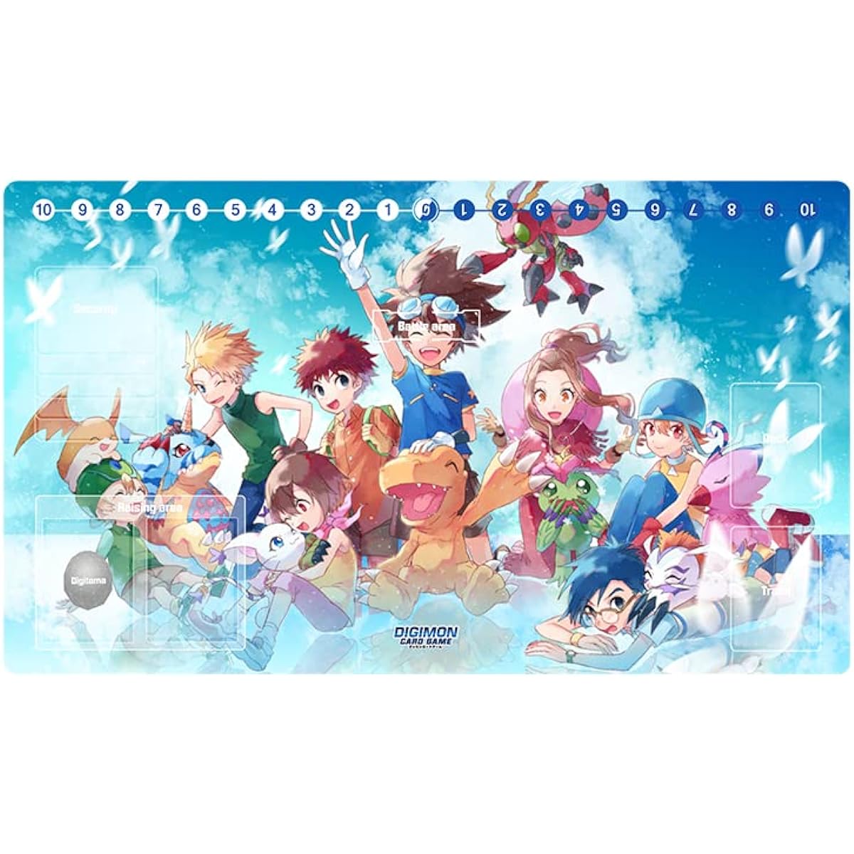 Mlikemat DTCG Playmat Digimon Adventure Anime Trading Card Game Mat Playpad with Card Zone Free Bag Included