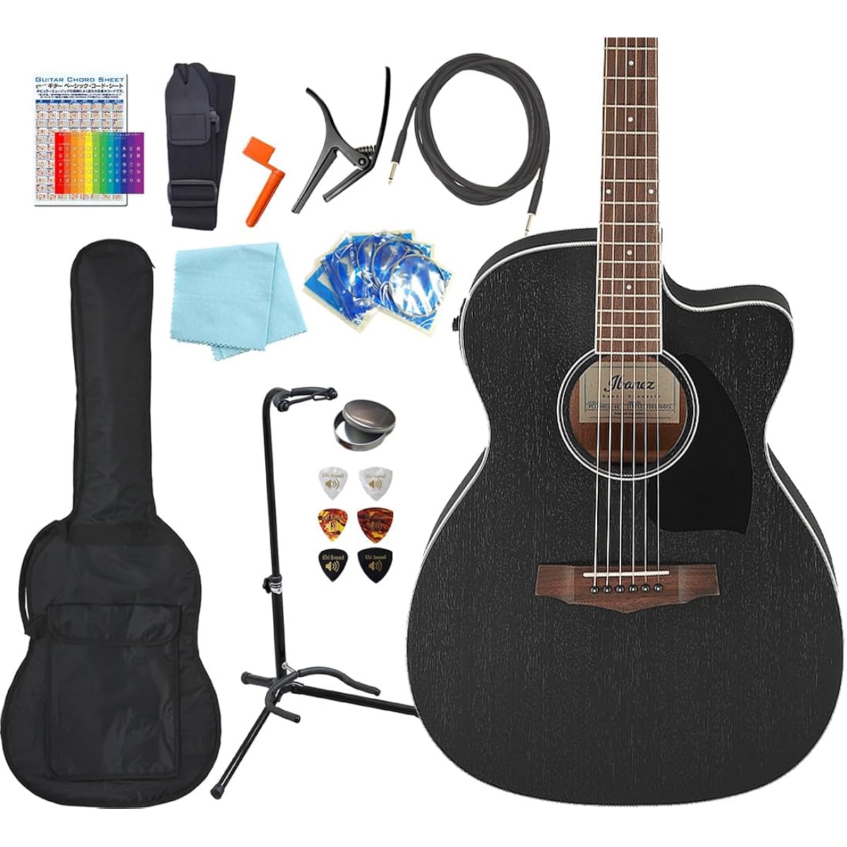 Ibanez PC14MHCE WK electric acoustic guitar, beginner's 13-piece set, acoustic guitar [98765]