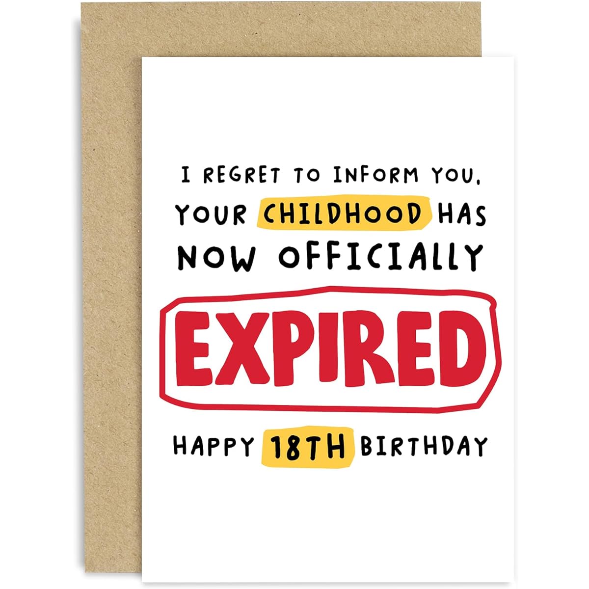 Old English Co. Funny 18th Birthday Card for Him or Her - Outdated Childhood - Hilarious 18th Birthday Gift - Funny Birthday Card for Son Daughter | Blank Inside