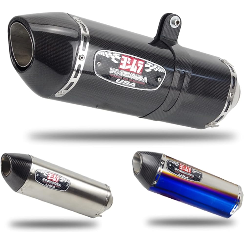 Honda CBR1000 Tmax530 F650GS R6 Z900 Z250 Universal Motorcycle Exhaust Muffler for Yoshimura Exhaust DB Killer Replacement Upgrade Accessory (Color: H)