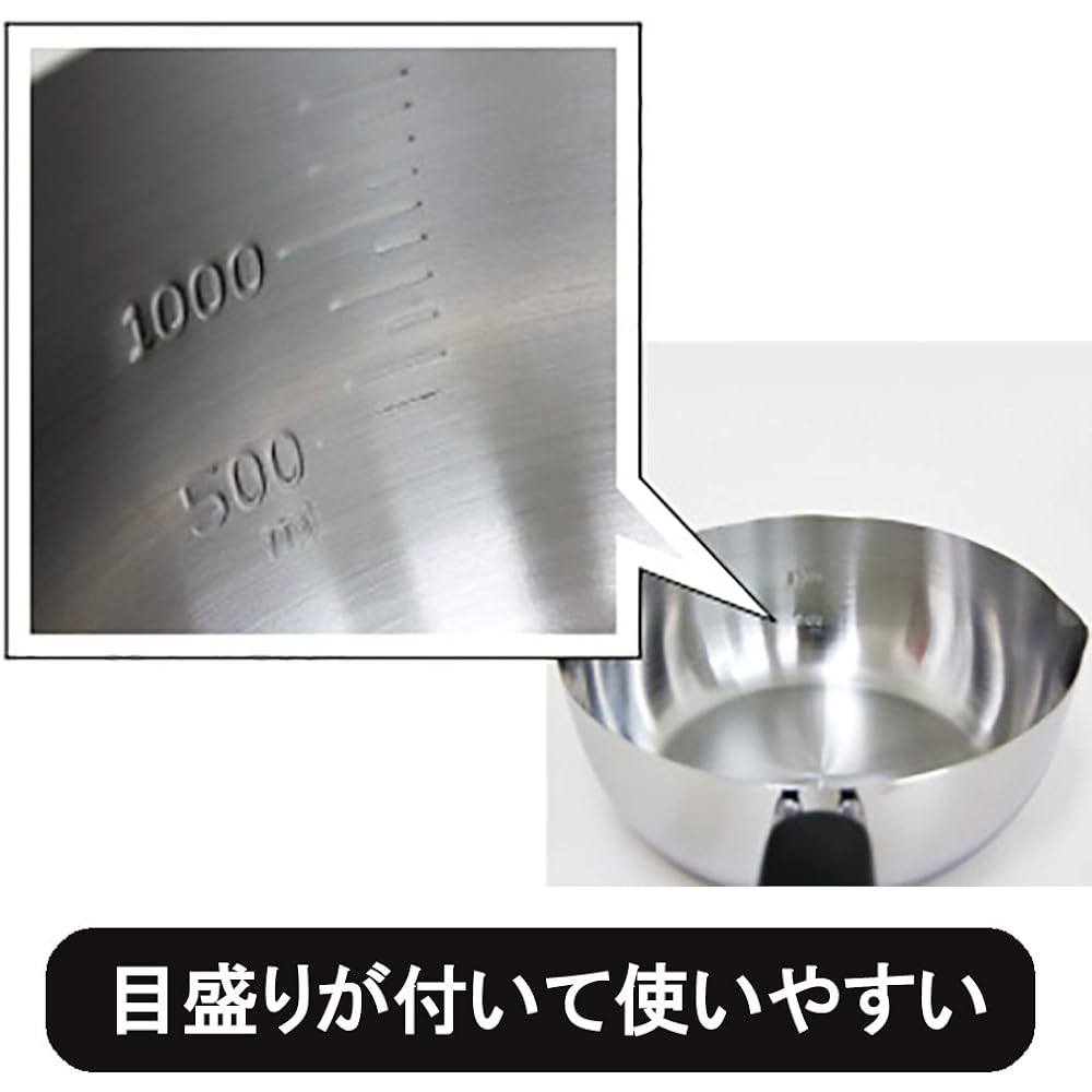 Urushiyama Metal Industry Two-handed pot, deep 24cm, IH compatible, stainless steel, made in Japan, Spine SPN-24W