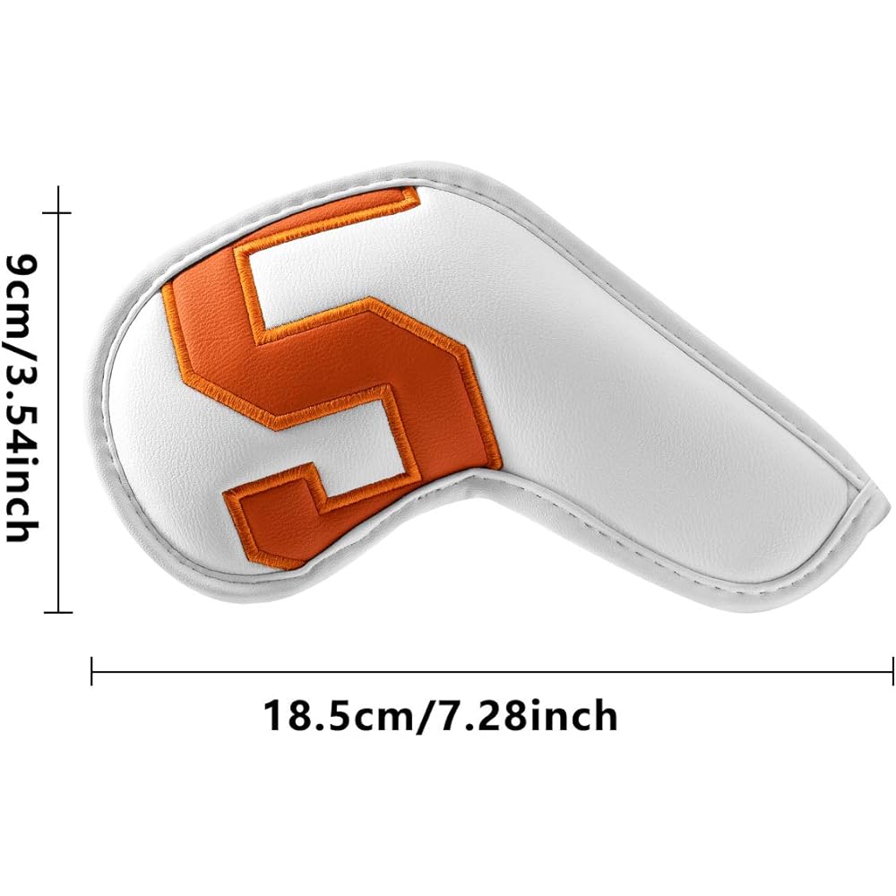 Golf head cover iron club set 10 pieces number synthetic leather PU leather long neck Velcro closure