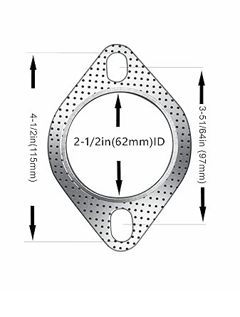 Strongthium 2.5" Exhaust Gasket 2 Bolts for 2.5" Muffler Flange Manifold 120-06310-0002 High Temperature 2X