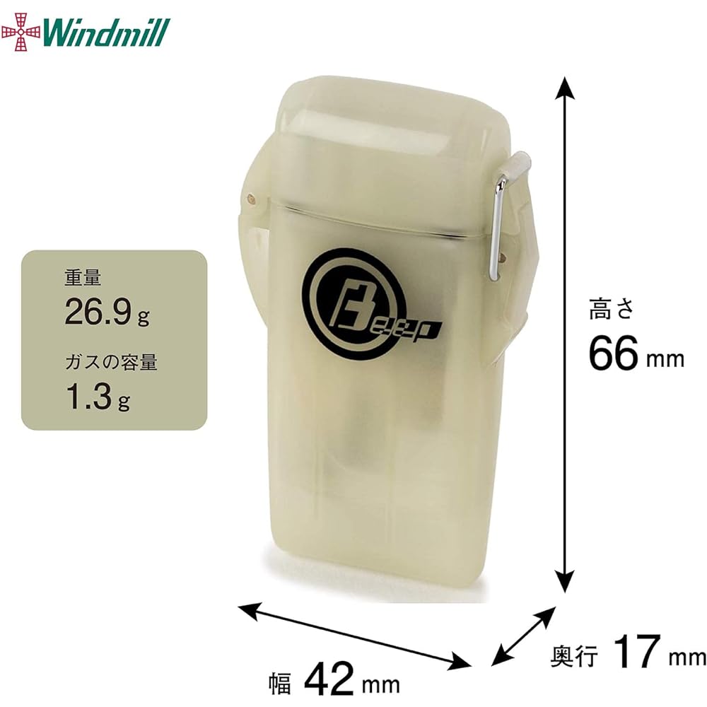 Windmill Windmill Turbo Lighter Clear BEEP9 with Logo Sticker Waterproof Luminous Fillable BE9-1005K