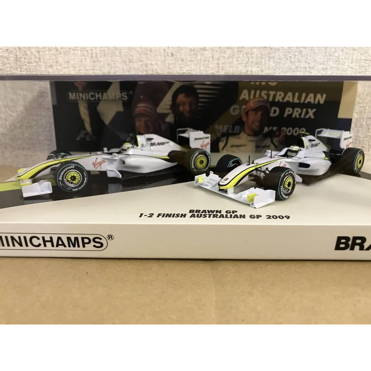 1/43 Brown GP Mercedes BGP001 F1 2009 Australian GP 1-2 Finish Button/Barrichello 2-Car Set 402092223