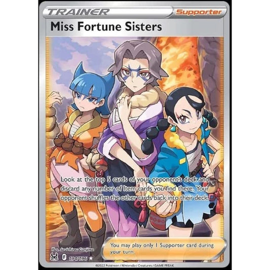 Pokemon - Miss Fortune Sisters - 194/196 Lost Origin Full Art Trainer Card