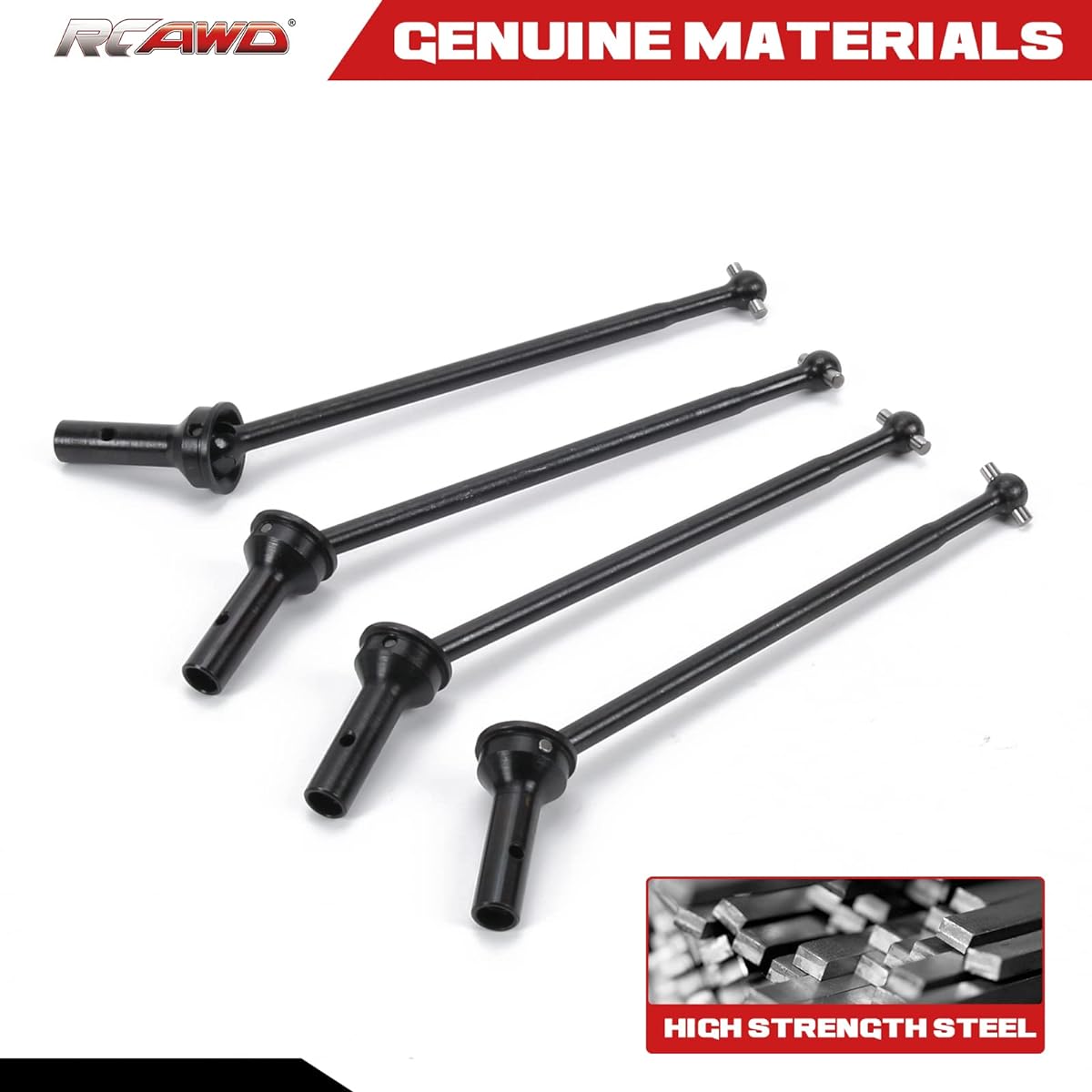 RCAWD Front Rear CVD Driveshaft 142mm #45 Steel Arrma Mojave 6S BLX RTR EXB Roller Upgrade Parts (Black)