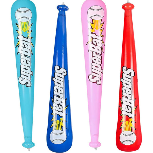 ArtCreativity Inflatable Baseball Bats for Kids - Set of 4 - 40 Inch, Durable, Inflatable, Assorted Colors, Cool Sports, Birthday Party Favors, Decorations, Supplies, Carnival Party Favor