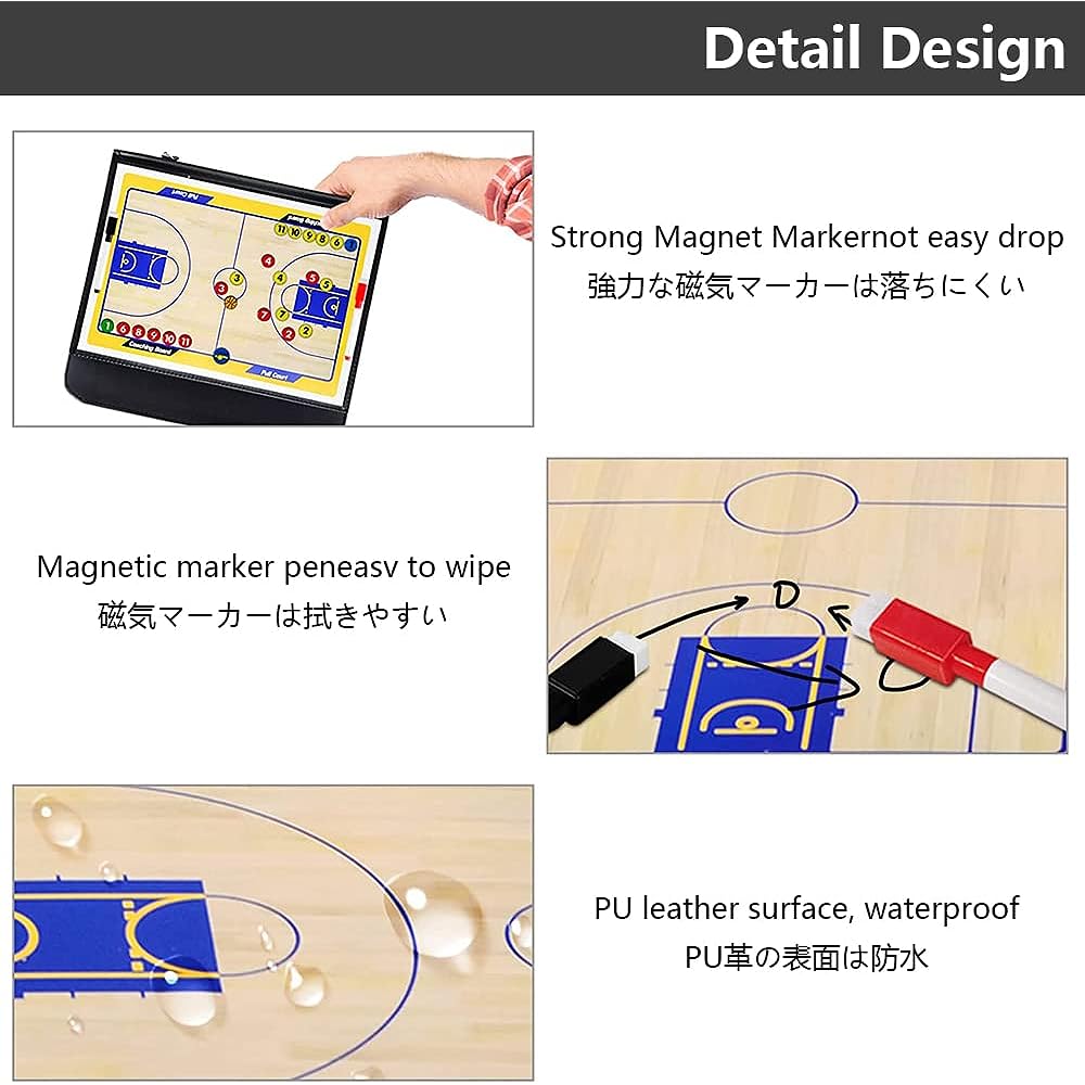 XASMA Football Coaching Board Coaching Board Clipboard Tactical Magnetic Board Kit Soccer Training Equipment Portable Strategy Coach Board with Whiteboard, Marker Pen and Zipper Bag