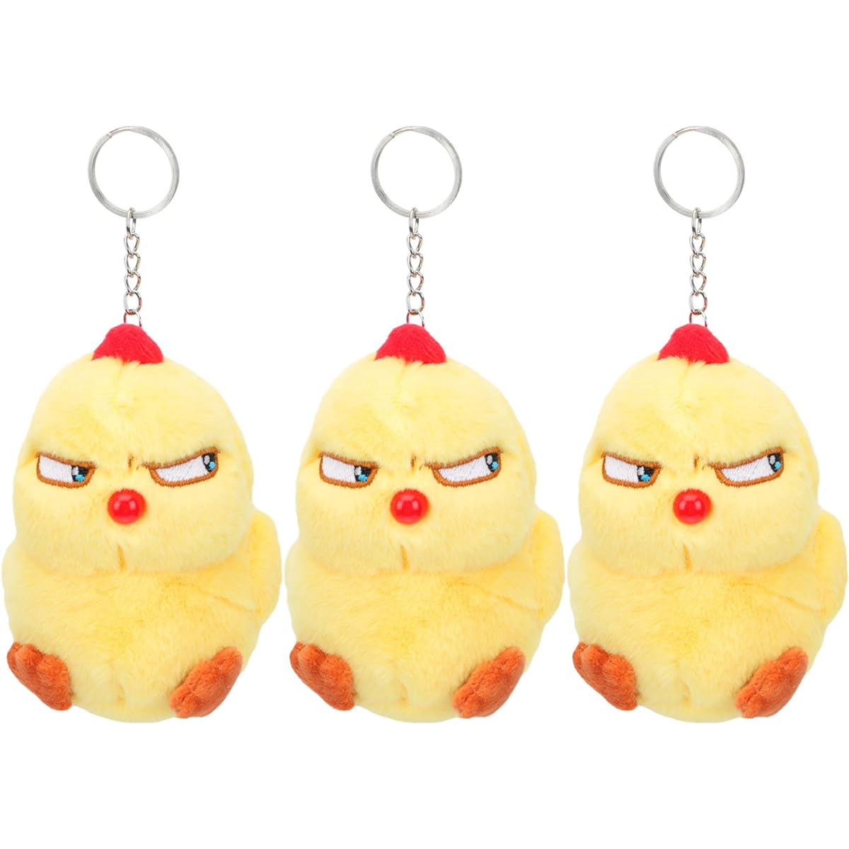 Easter Stuffed Chicken Keychains: 3pcs Stuffed Animal Keychains Easter Hanging Ornaments for Gifts/Handbags/Decoration